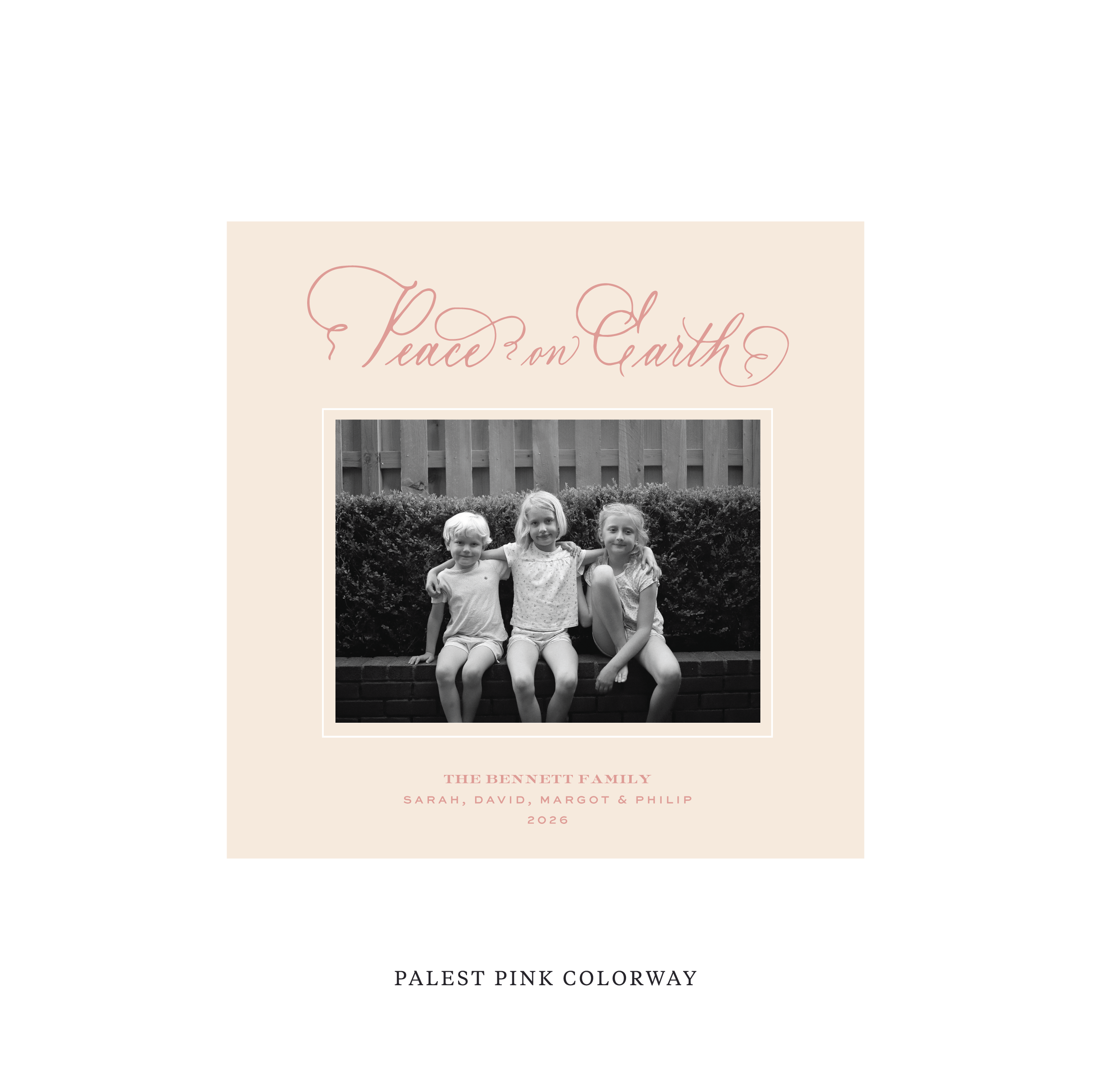 Bennett Classic Flat Print Holiday Card, Square