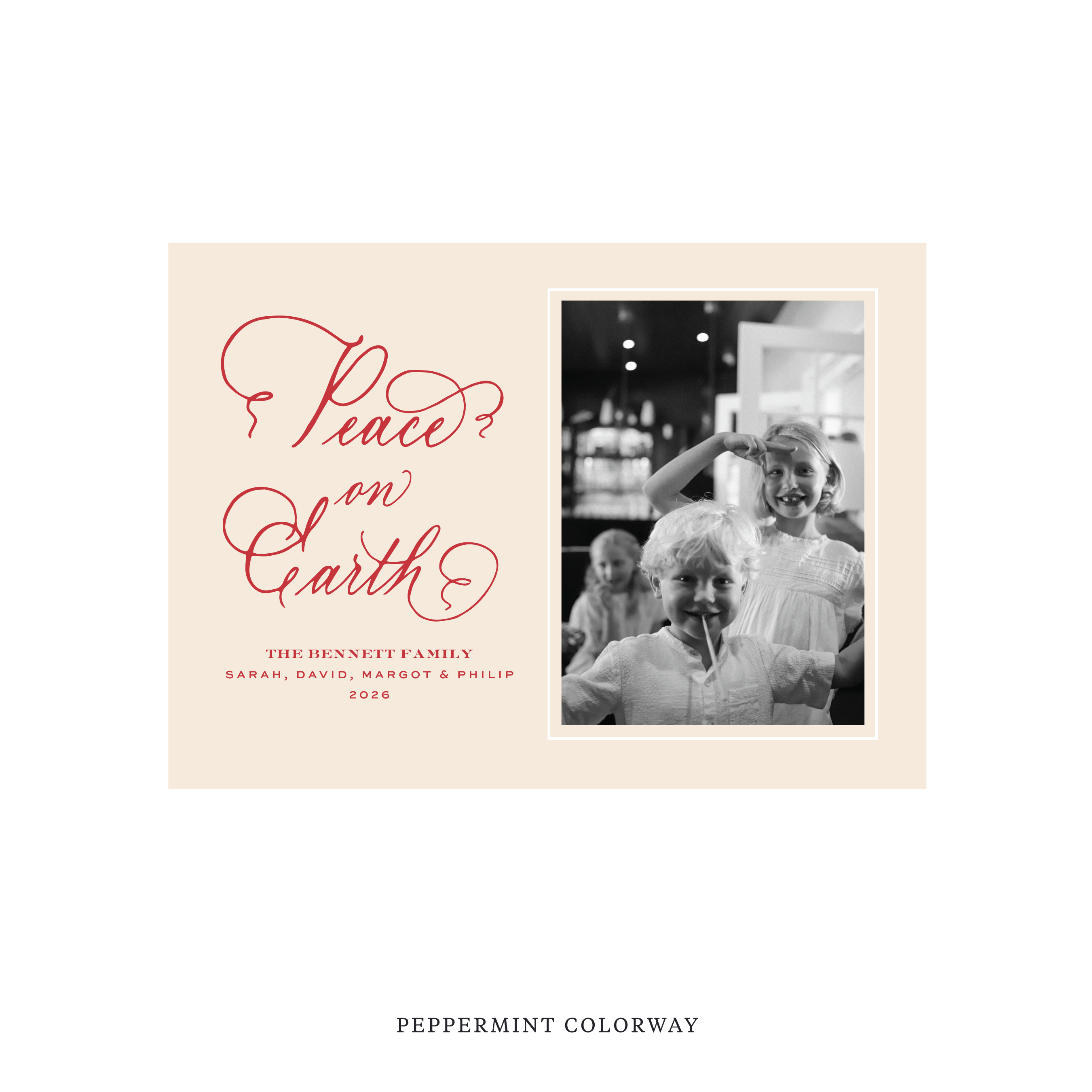 Bennett Classic Flat Print Holiday Card, Medium
