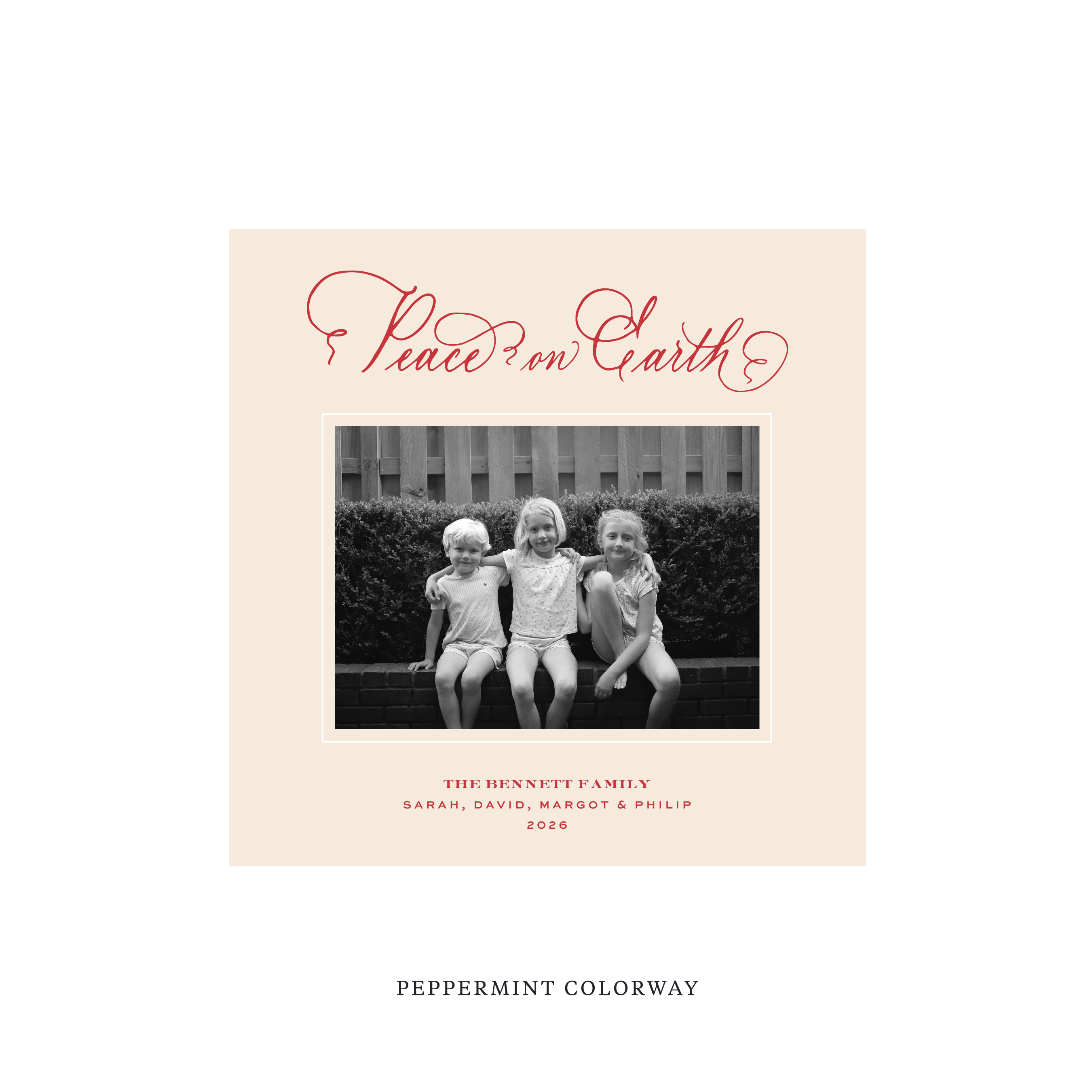 Bennett Classic Flat Print Holiday Card, Square