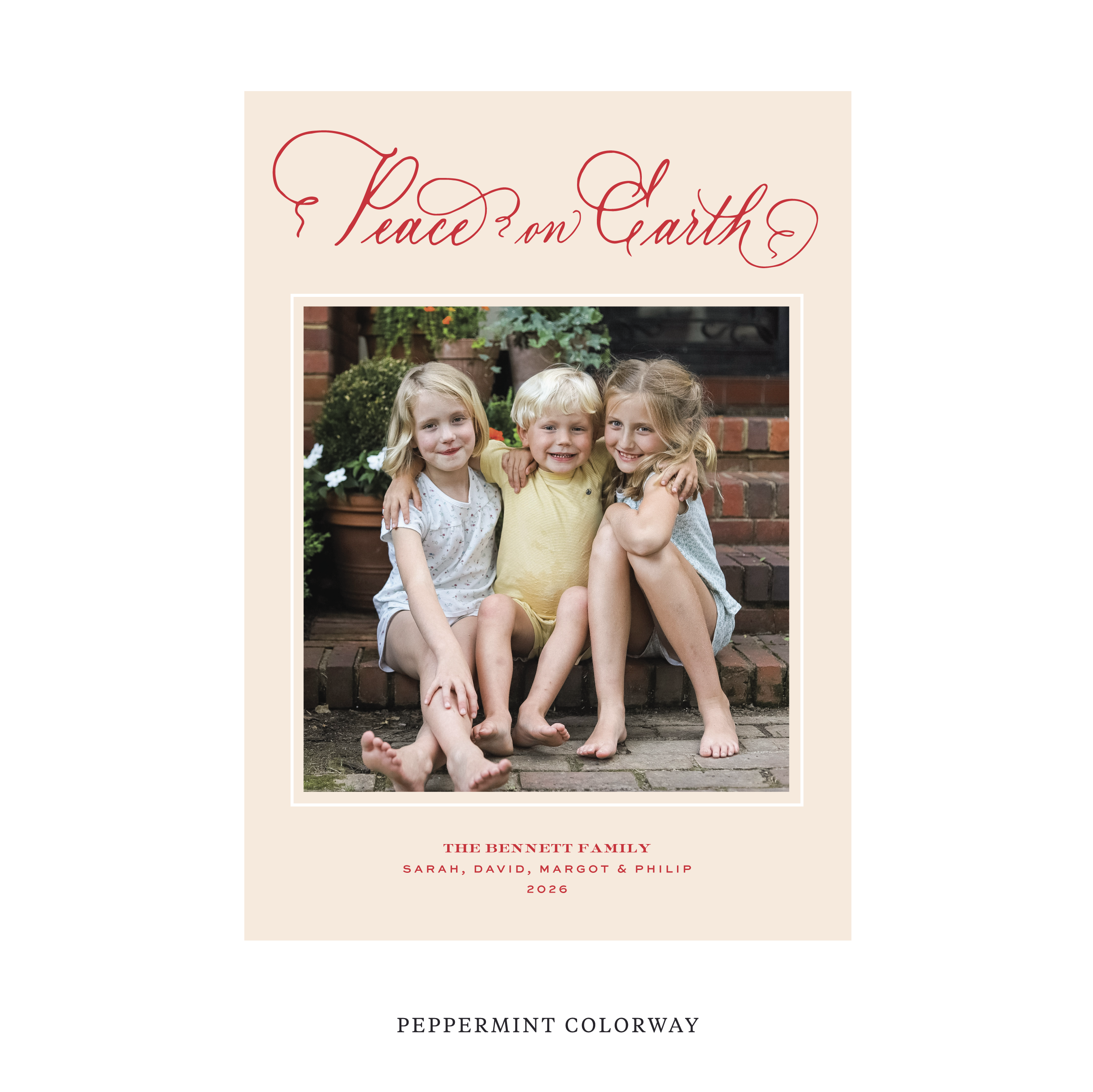Bennett Classic Flat Print Holiday Card, Large