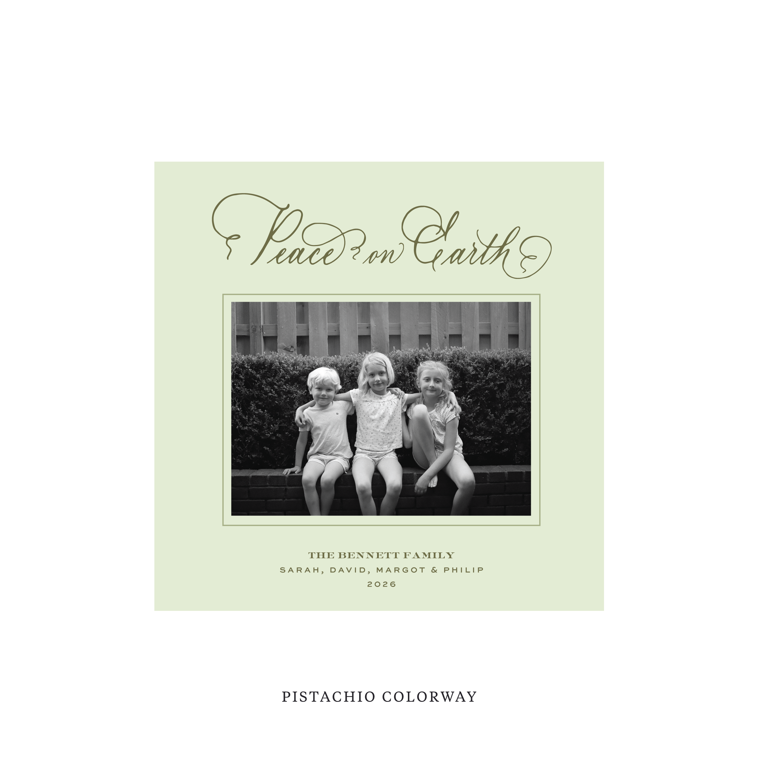 Bennett Classic Flat Print Holiday Card, Square