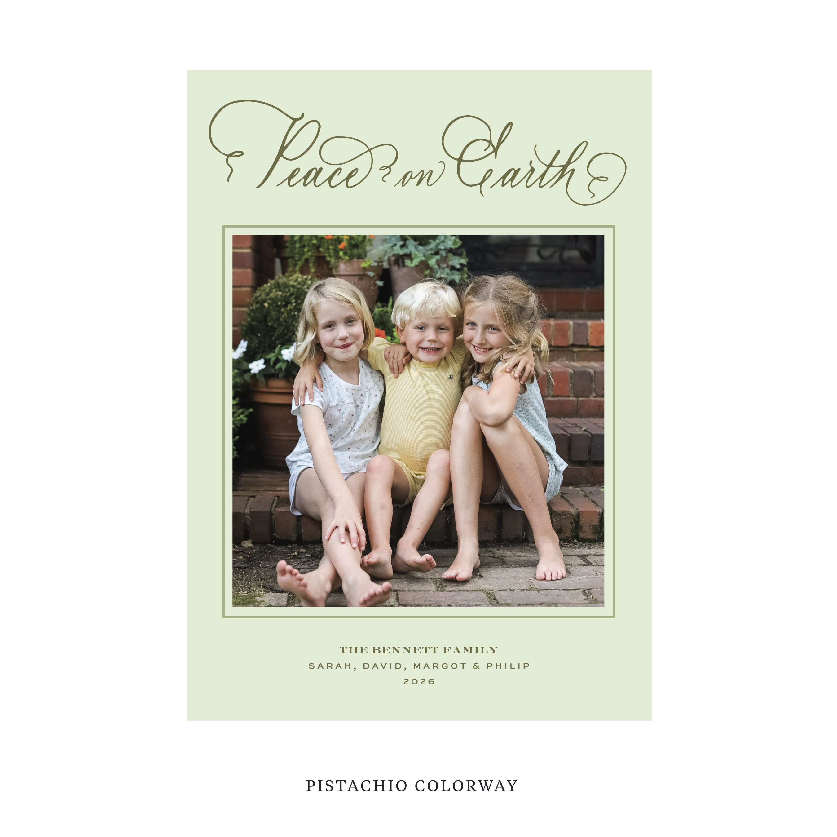 Bennett Classic Flat Print Holiday Card, Large