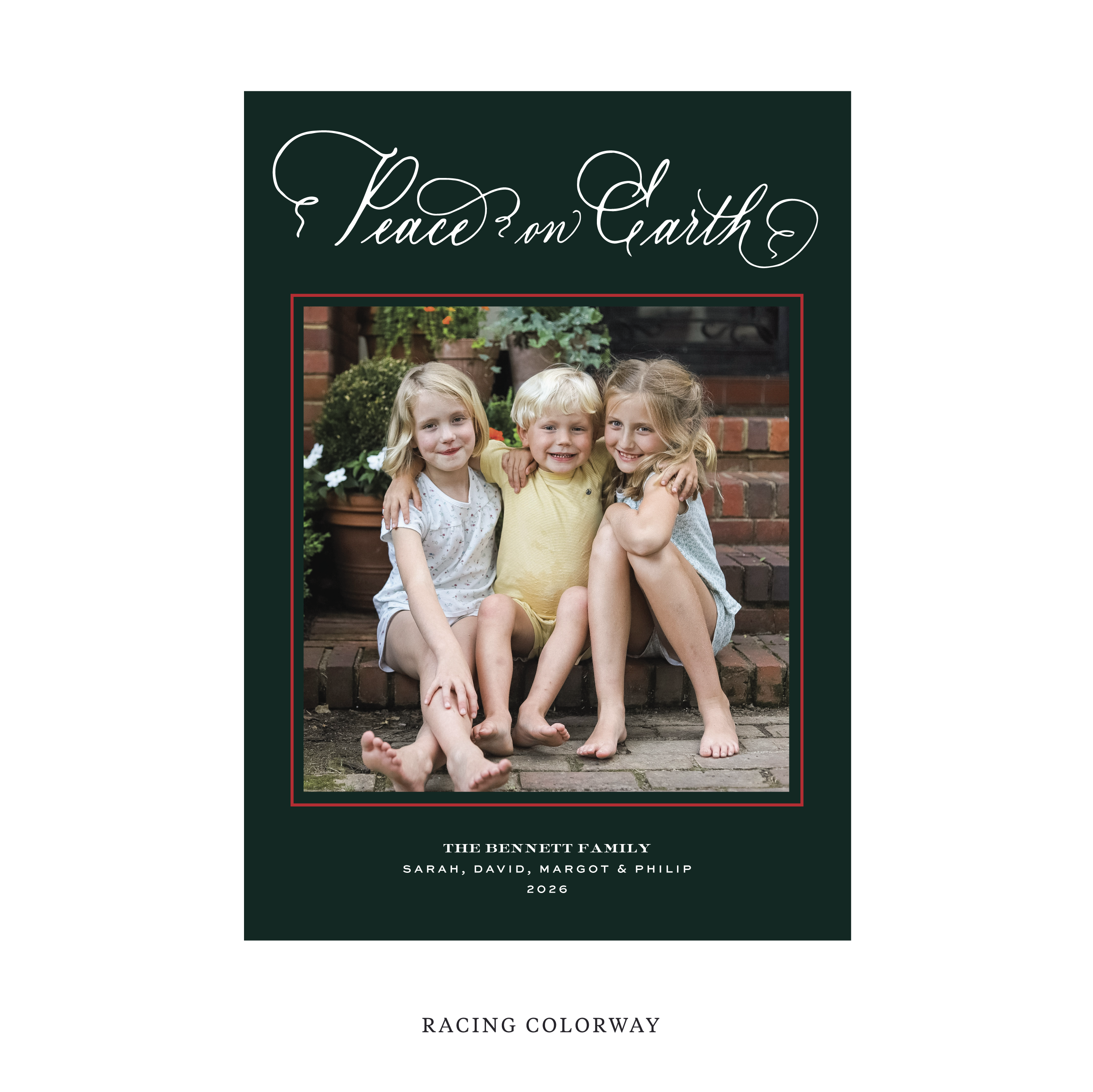 Bennett Classic Flat Print Holiday Card, Large