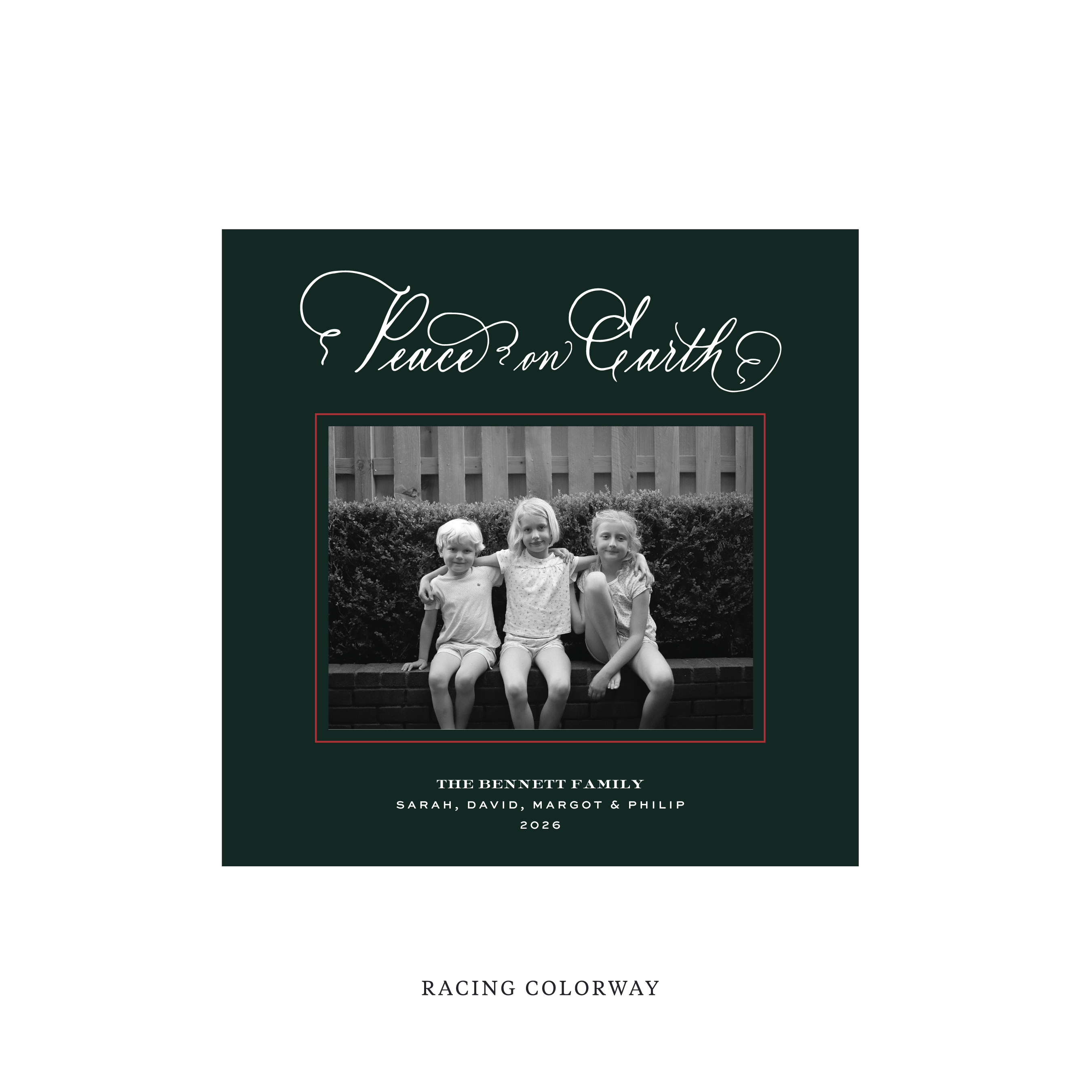 Bennett Classic Flat Print Holiday Card, Square