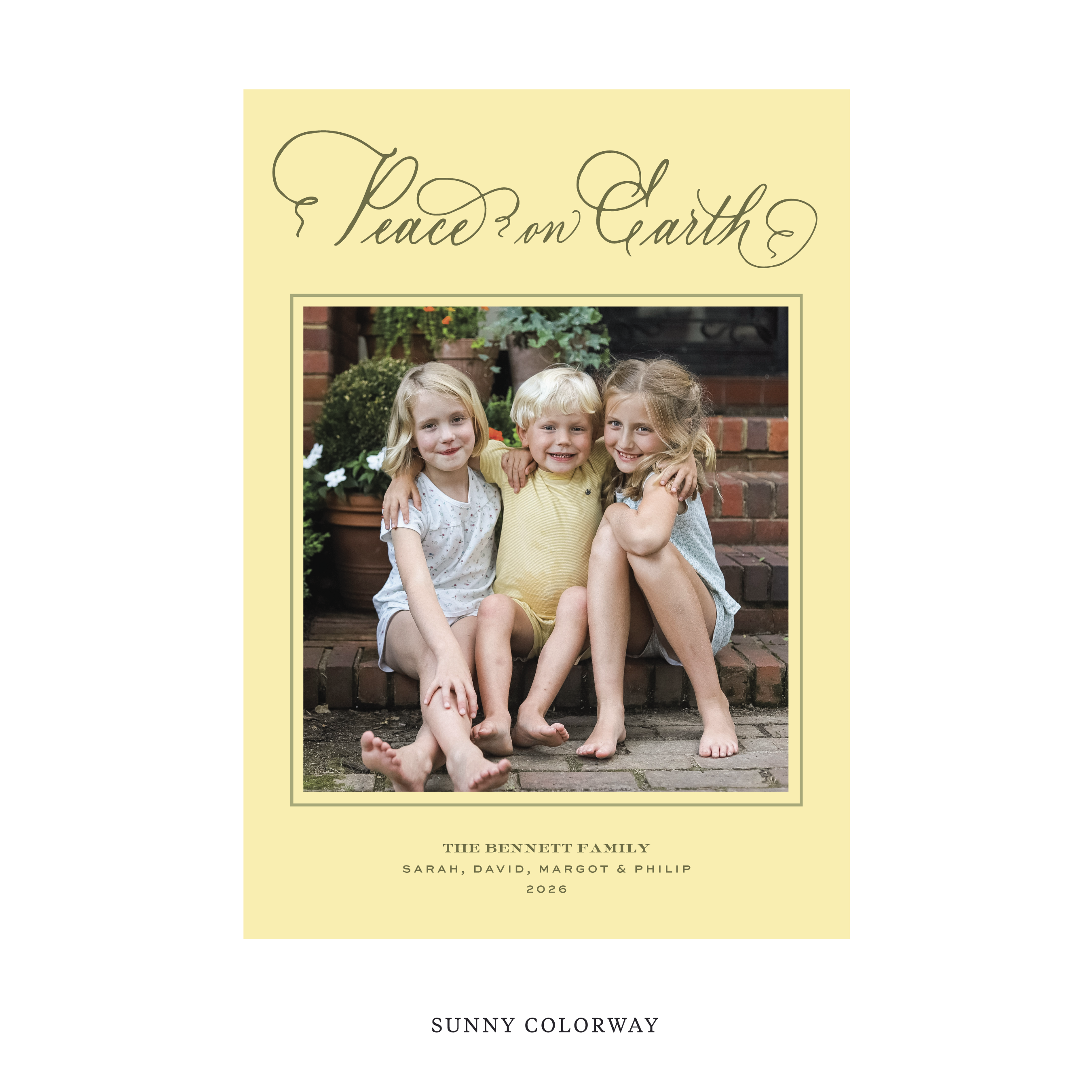 Bennett Classic Flat Print Holiday Card, Large