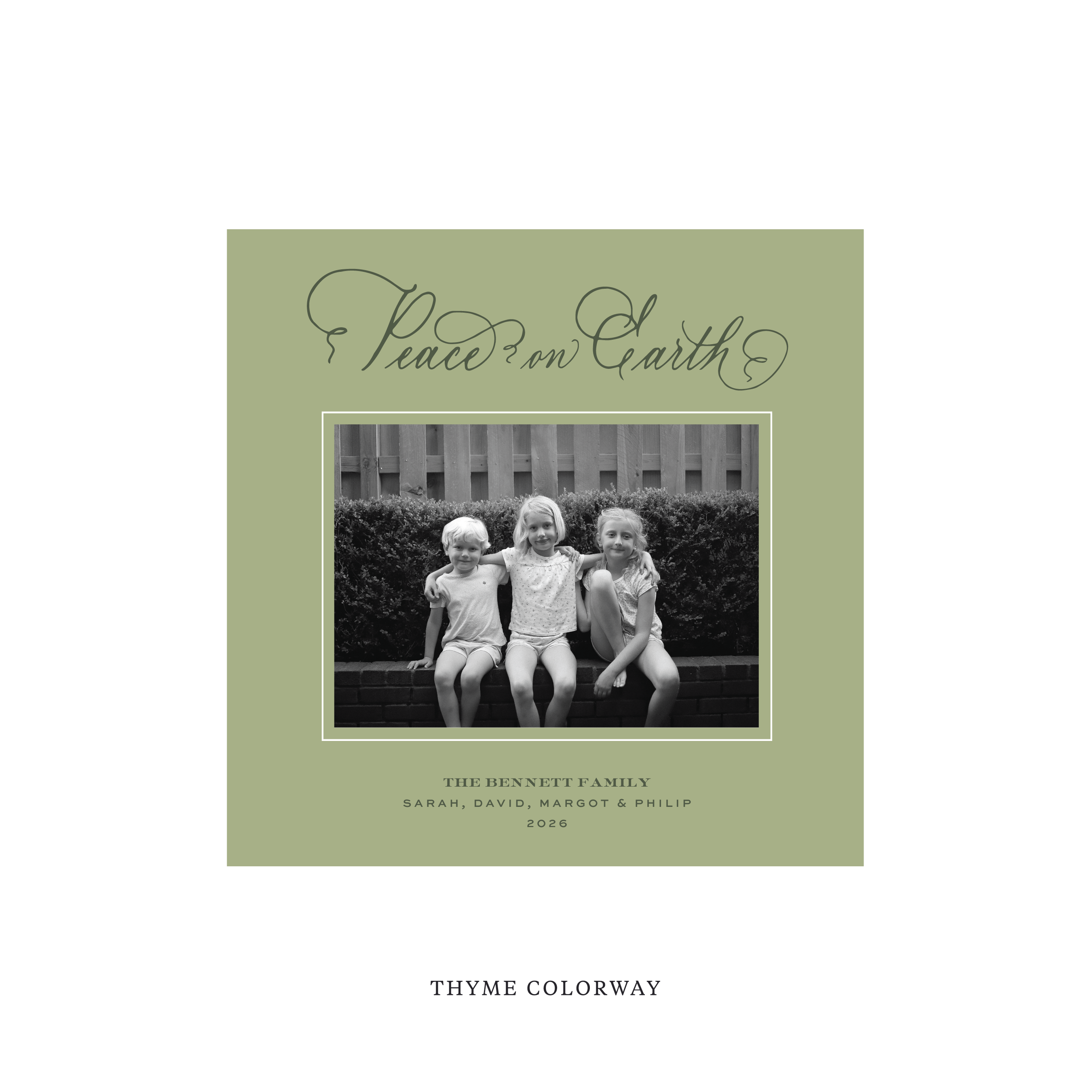 Bennett Classic Flat Print Holiday Card, Square