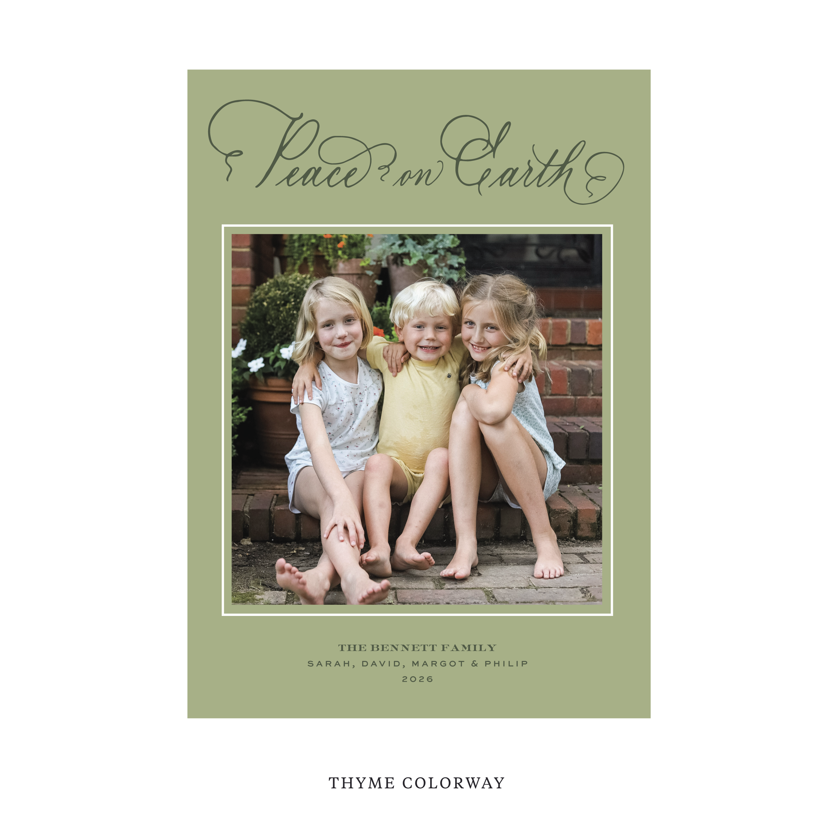 Bennett Classic Flat Print Holiday Card, Large