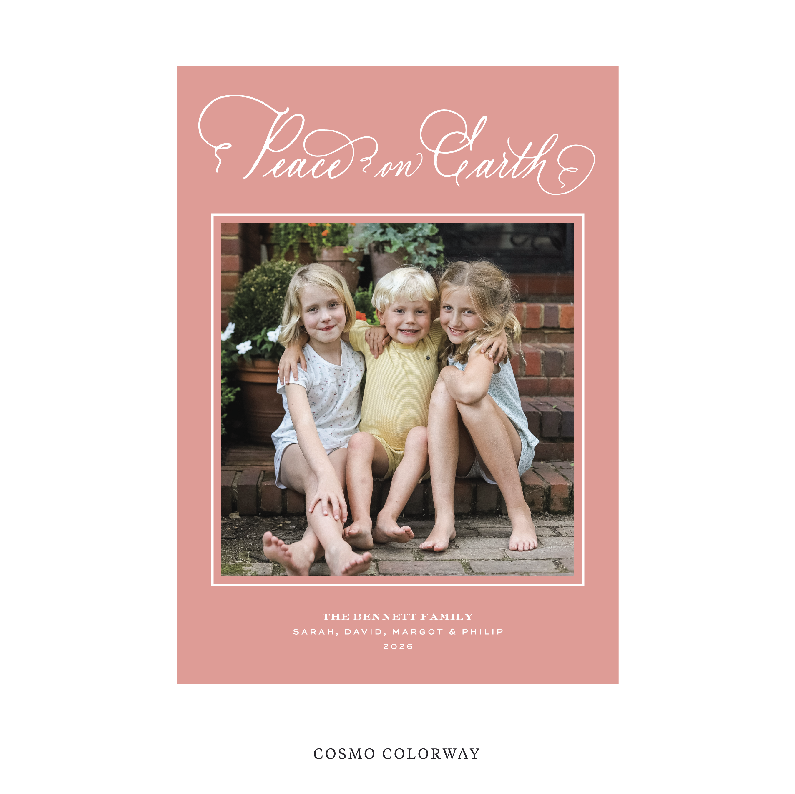 Bennett Classic Flat Print Holiday Card, Large