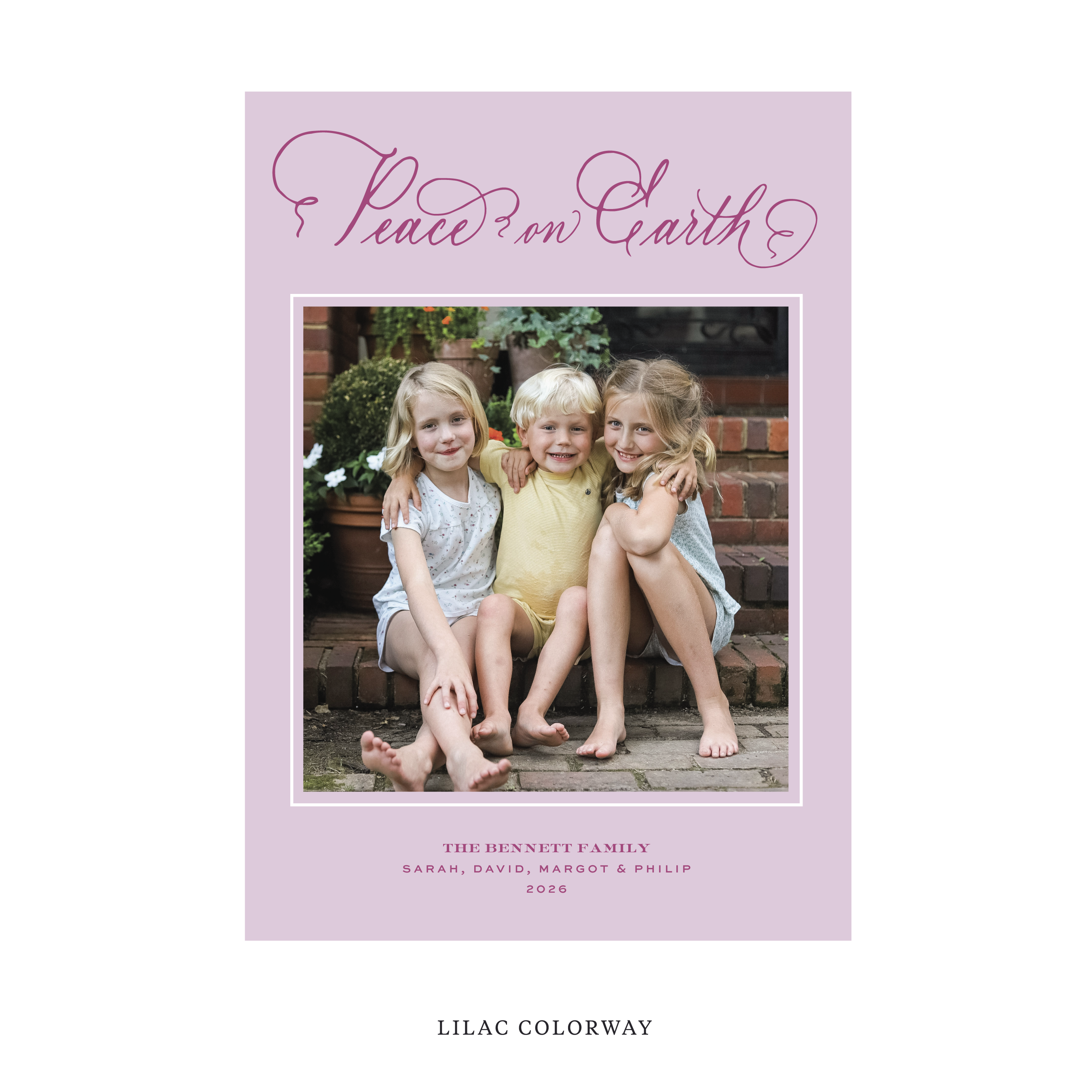 Bennett Classic Flat Print Holiday Card, Large
