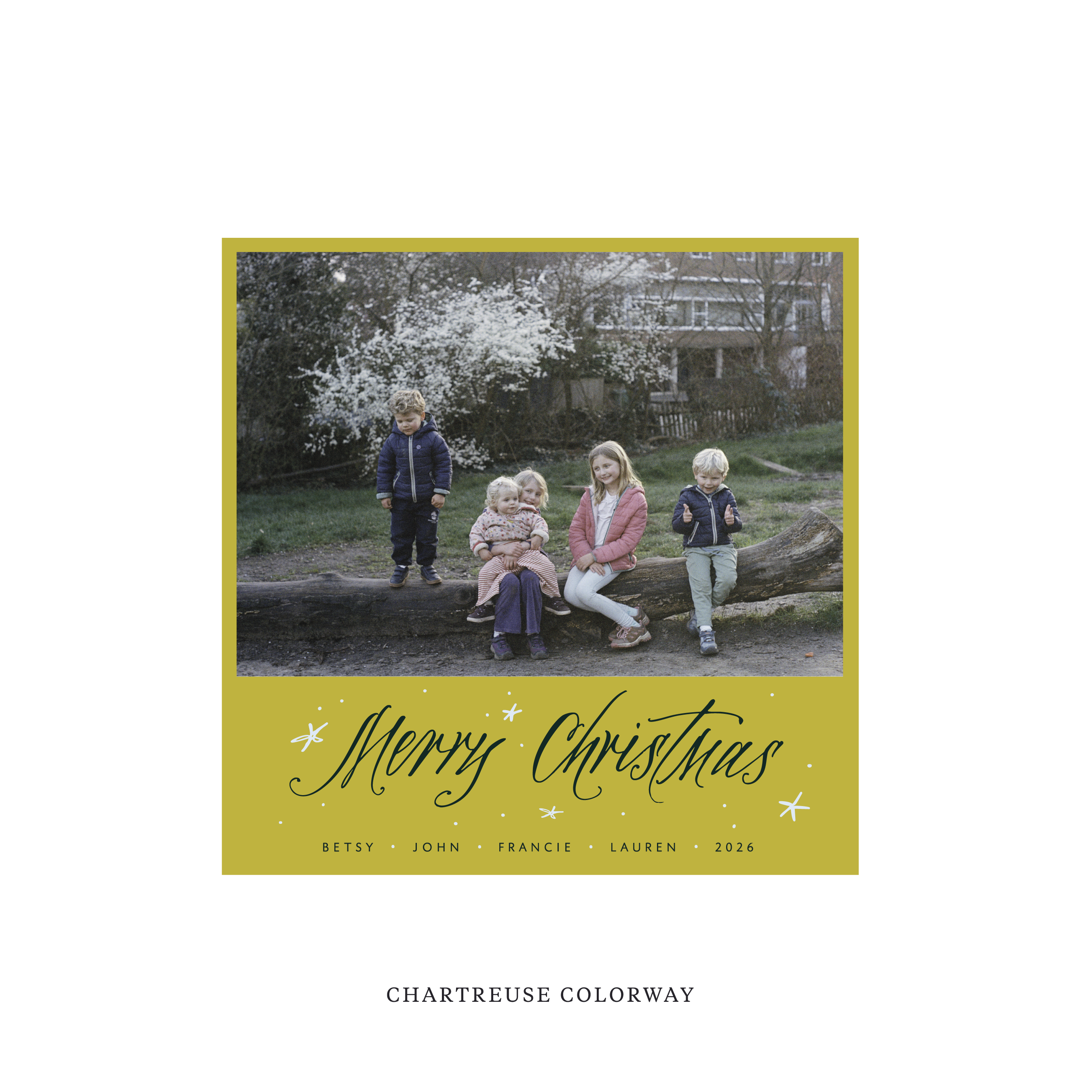Berkeley Classic Flat Print Holiday Card, Square