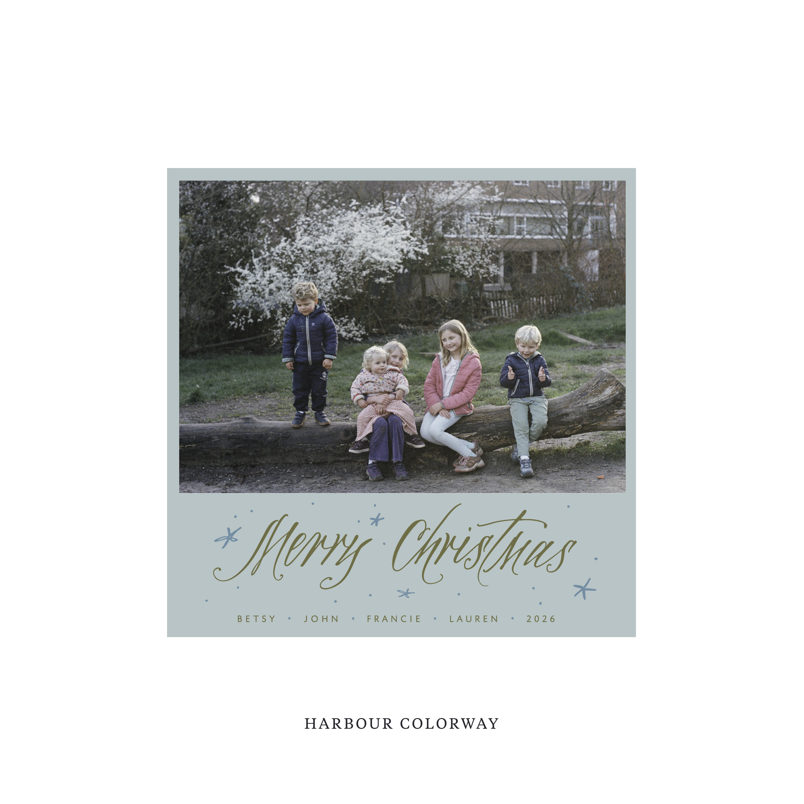 Berkeley Classic Flat Print Holiday Card, Square