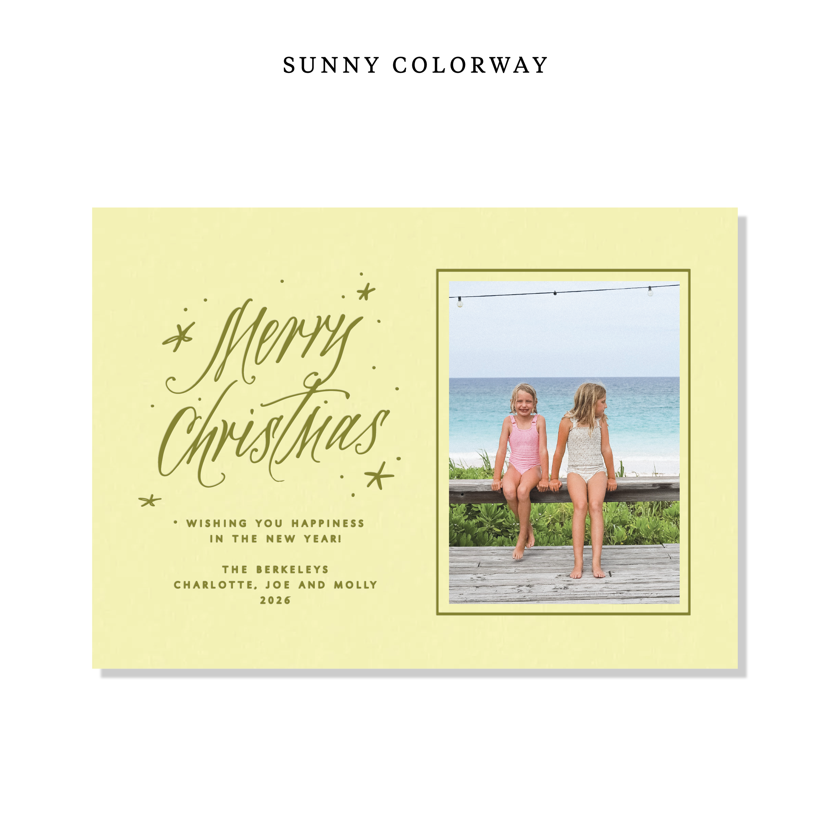 Berkeley Letterpress Holiday Card, Large (Colored Paper)