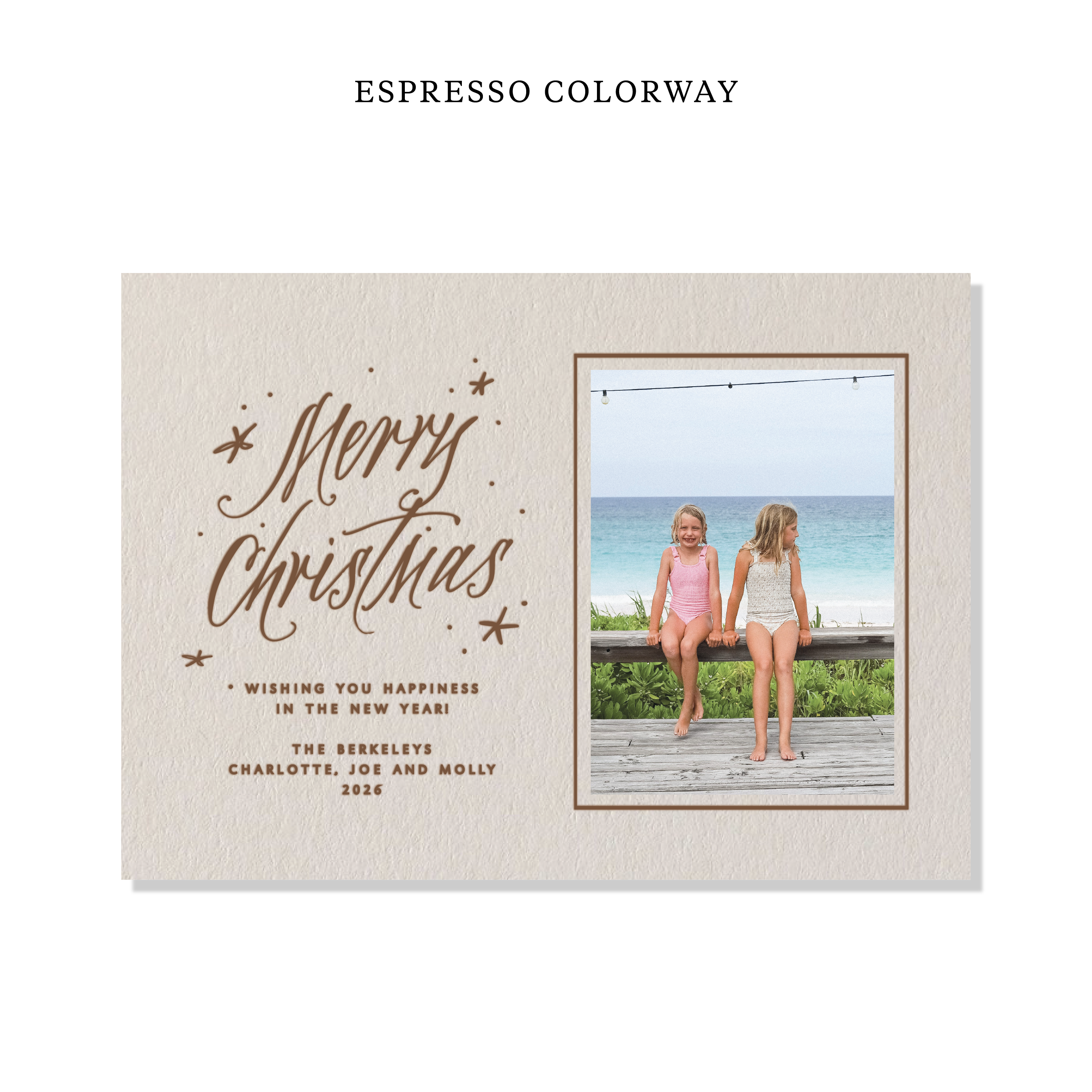 Berkeley Letterpress Holiday Card, Large (Colored Paper)