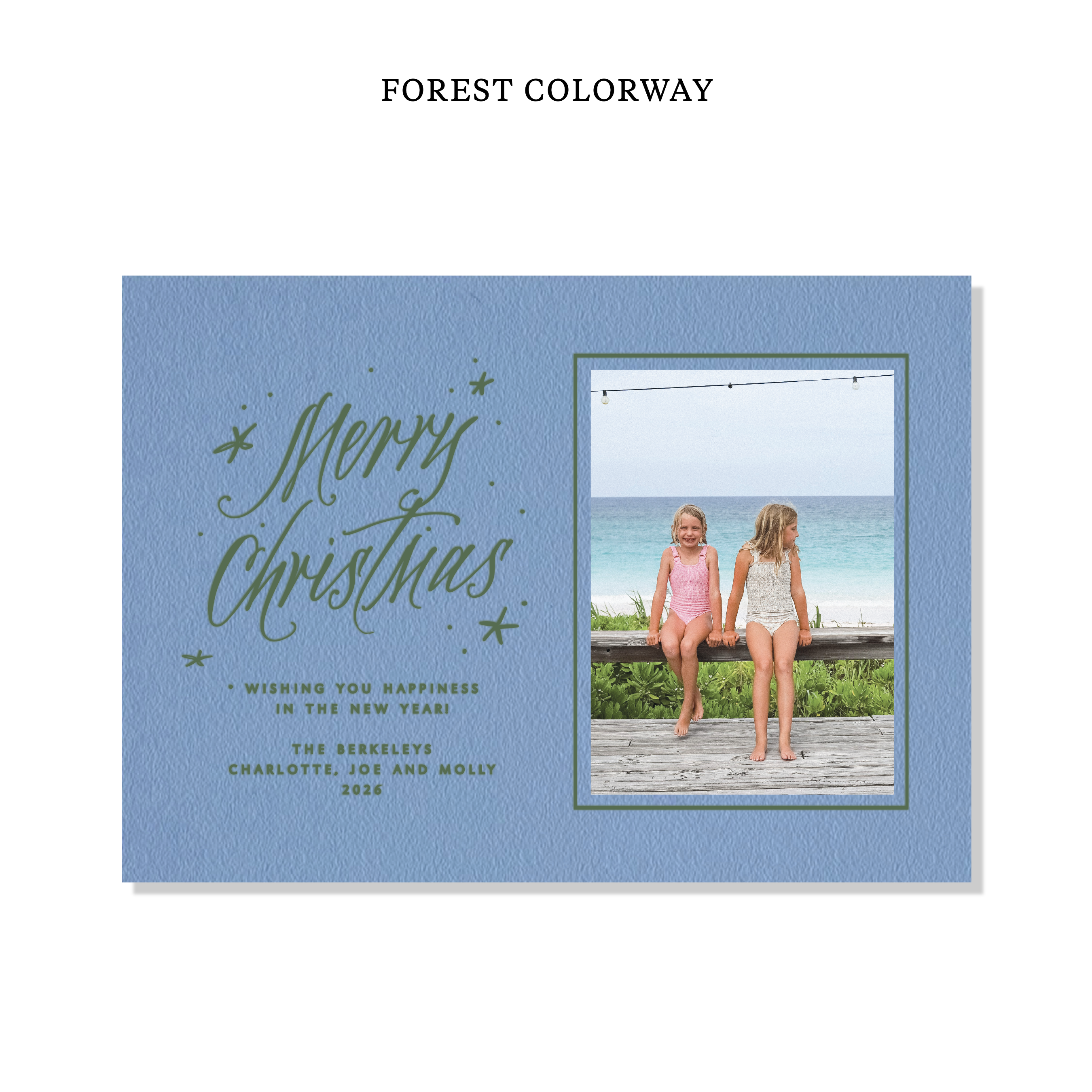 Berkeley Letterpress Holiday Card, Large (Colored Paper)