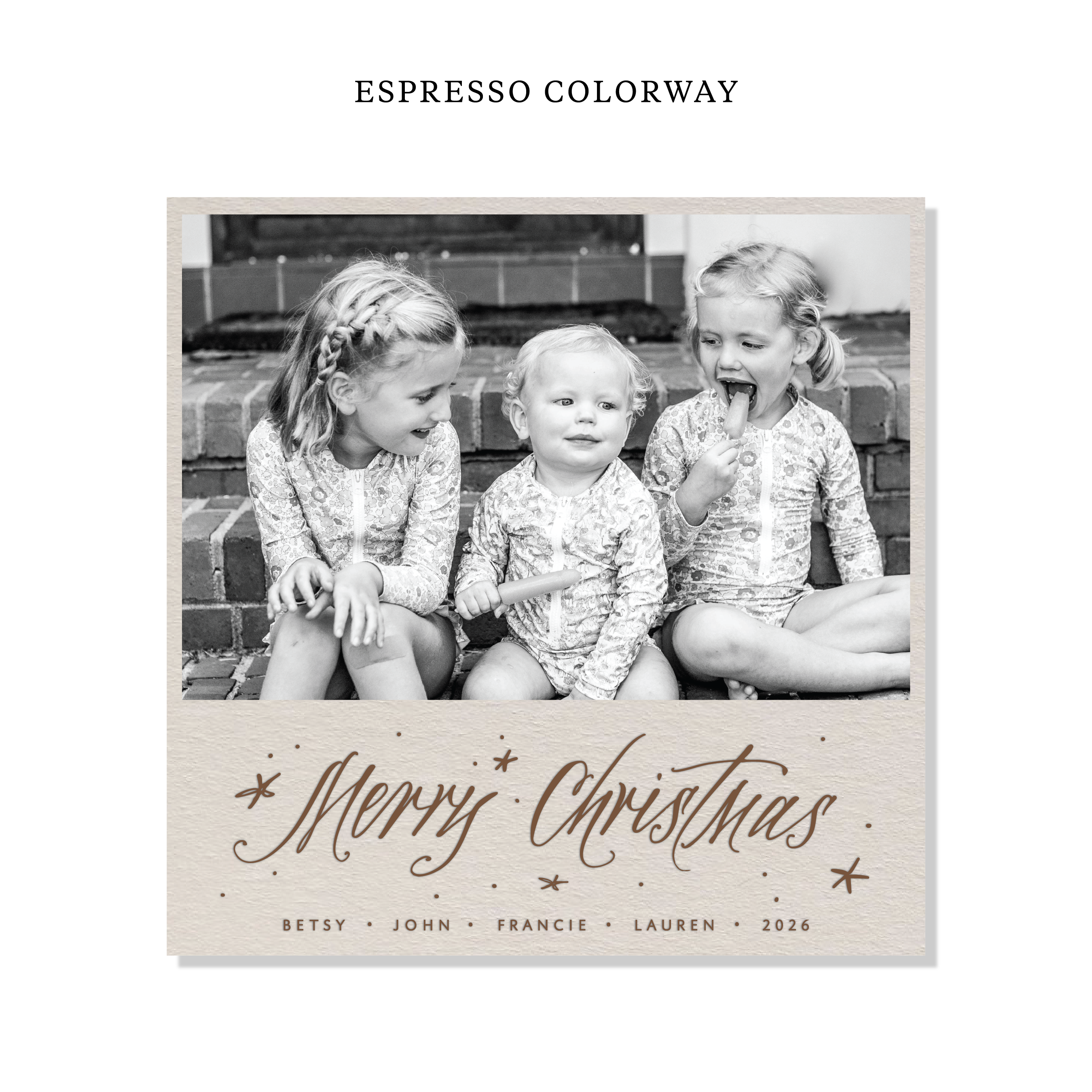Berkeley Letterpress Holiday Card, Large Square (Colored Paper)