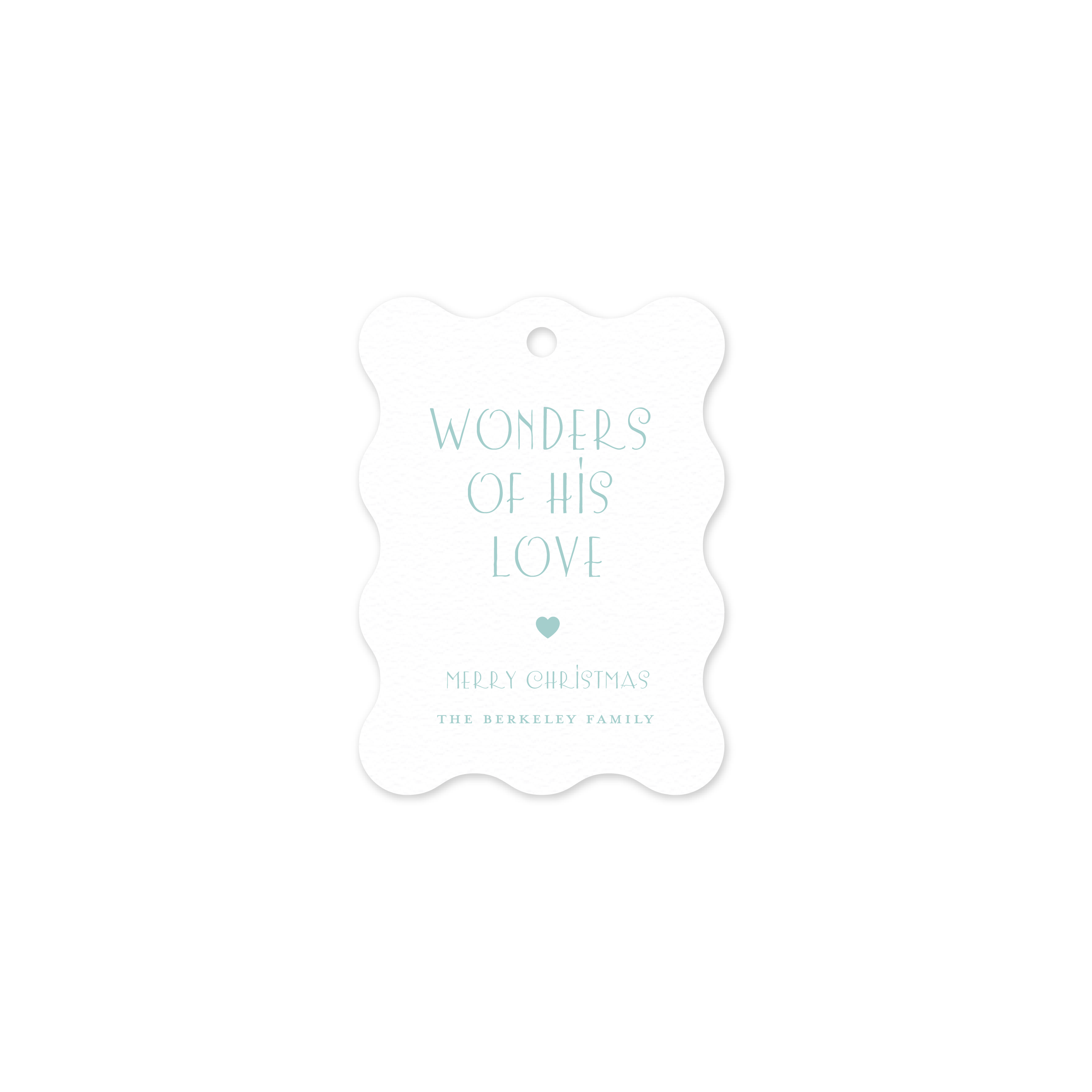 Berkeley 1 Color Letterpress Tag - Wavy