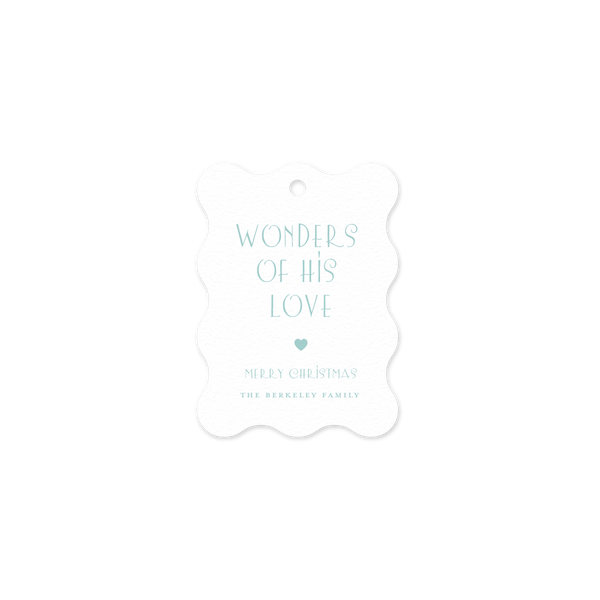 Berkeley 1 Color Letterpress Tag - Wavy