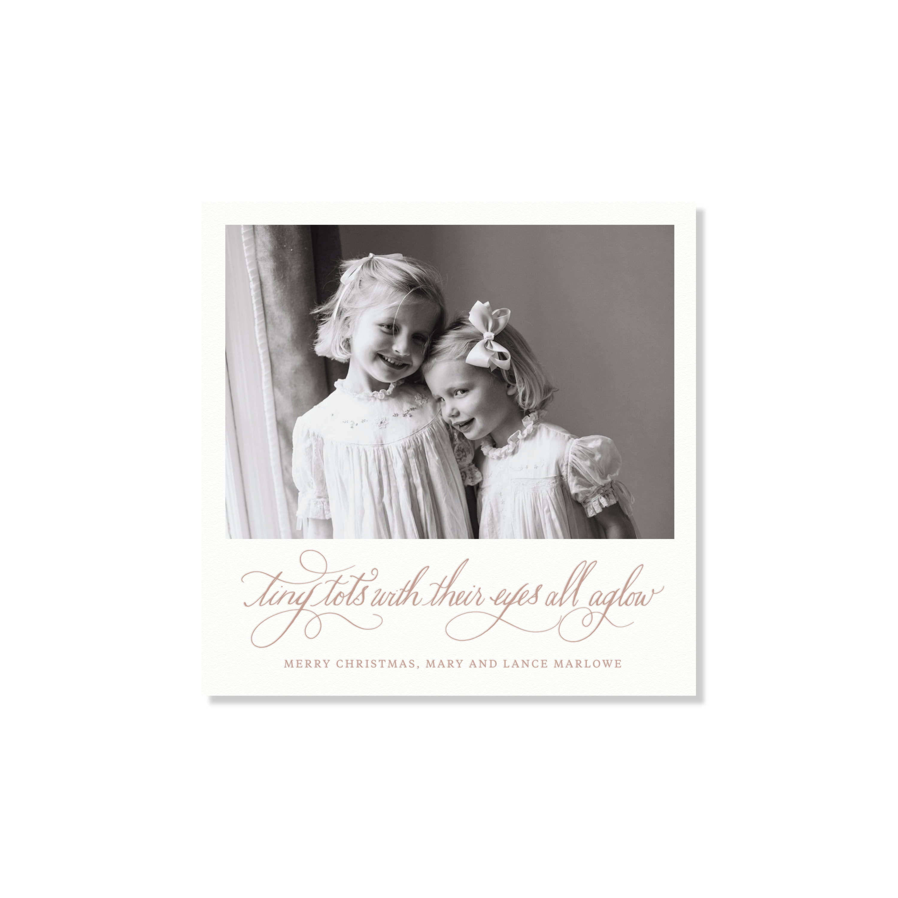 Bexley Letterpress Holiday Card, Small Square (White Paper)