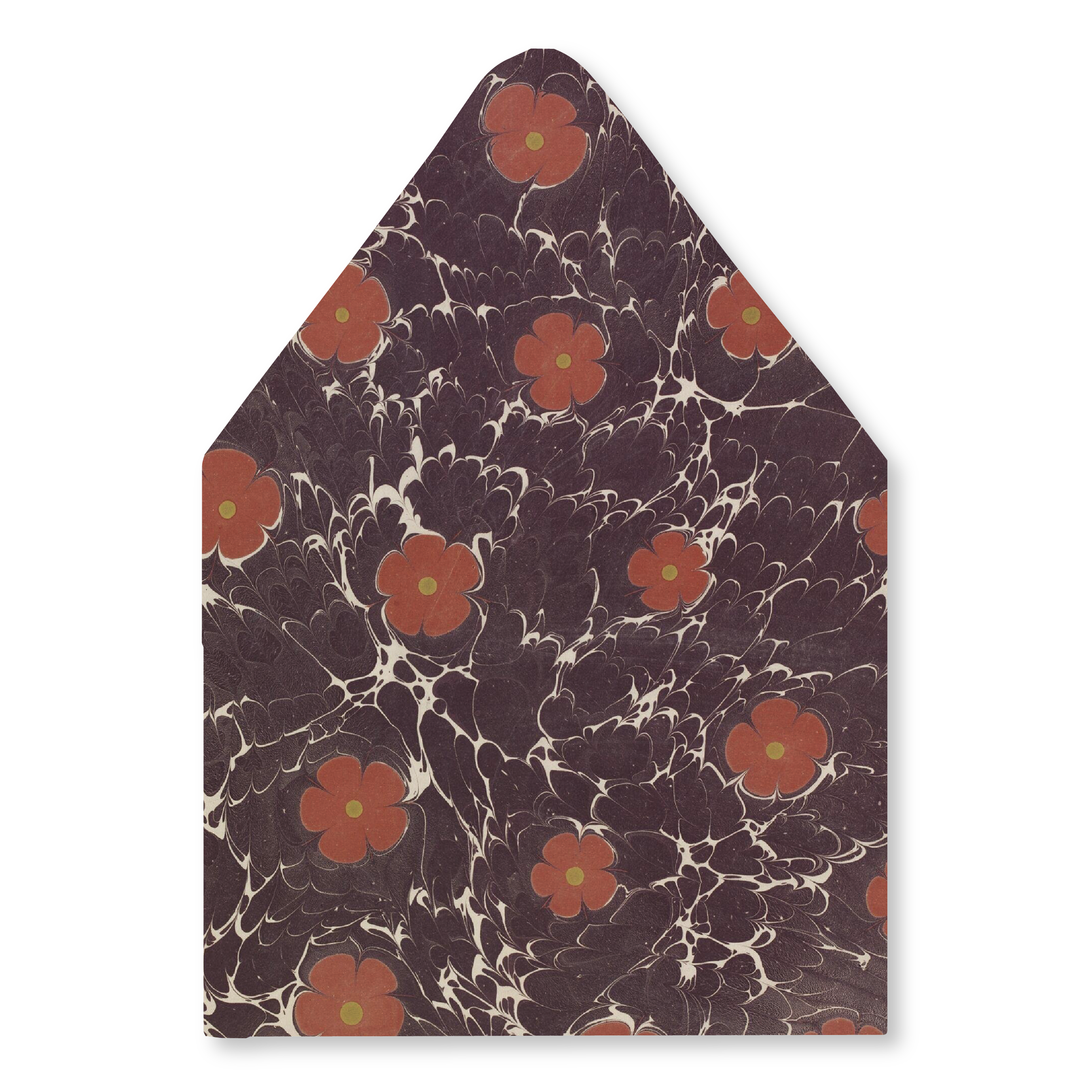 The Bianca Marbled Envelope Liner is inspired by the timeless beauty of paper marbling. This charming pattern feels both collected and distinctly chic. A romantic Stovall twist on a classic tradition.