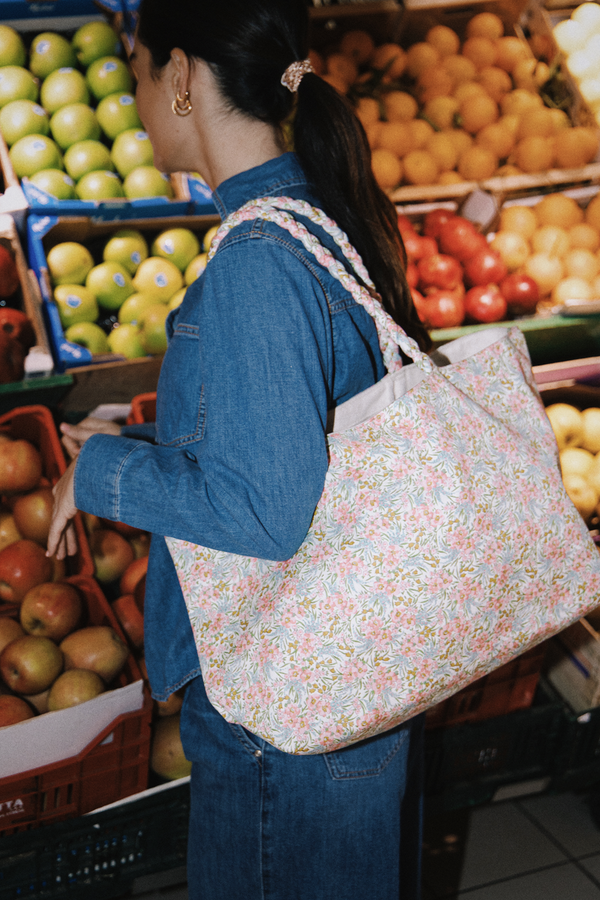 Liberty Shopper Tote, Swirling Petals Pink