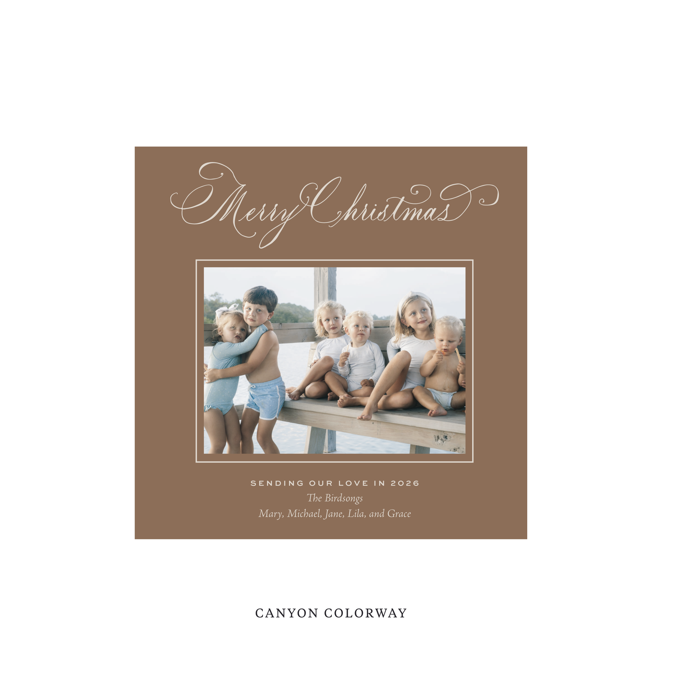 Middleton Classic Flat Print Holiday Card, Square