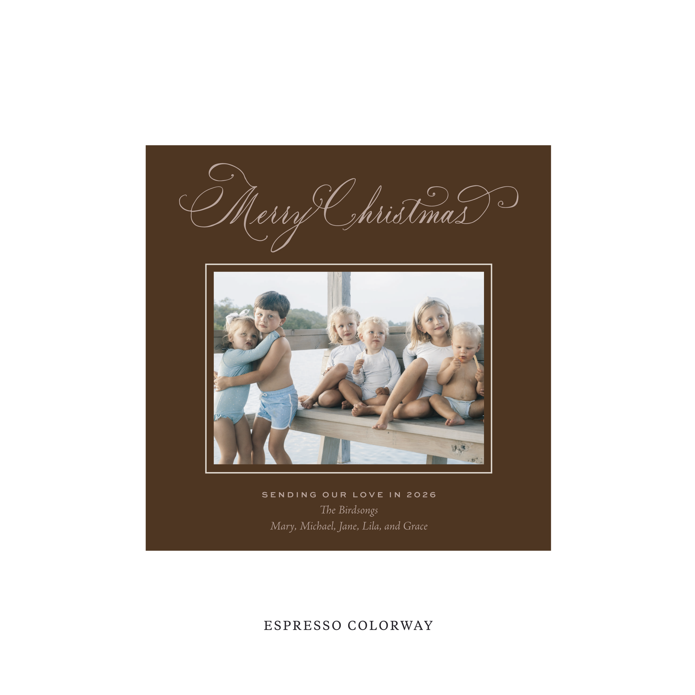 Middleton Classic Flat Print Holiday Card, Square