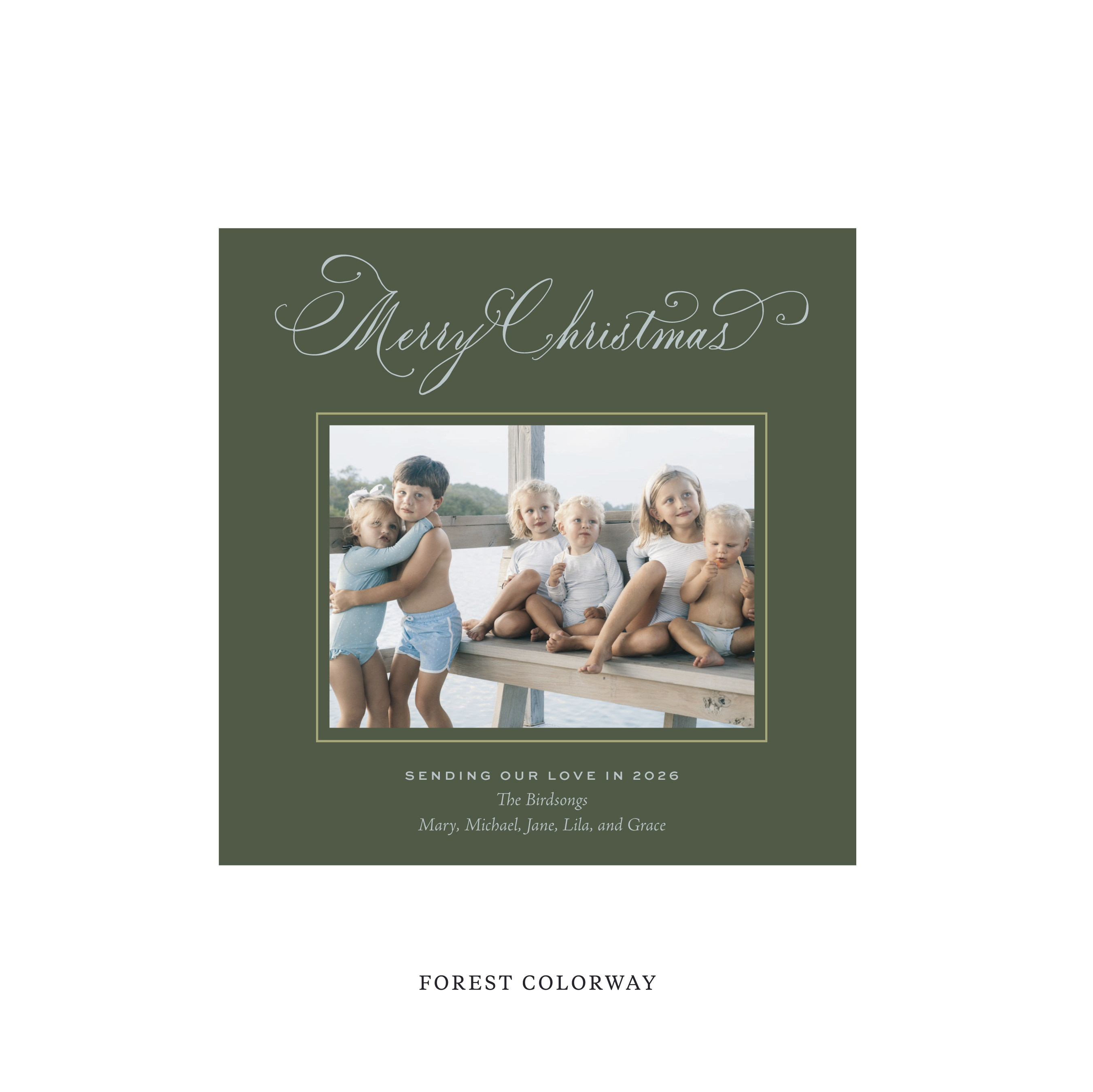 Middleton Classic Flat Print Holiday Card, Square