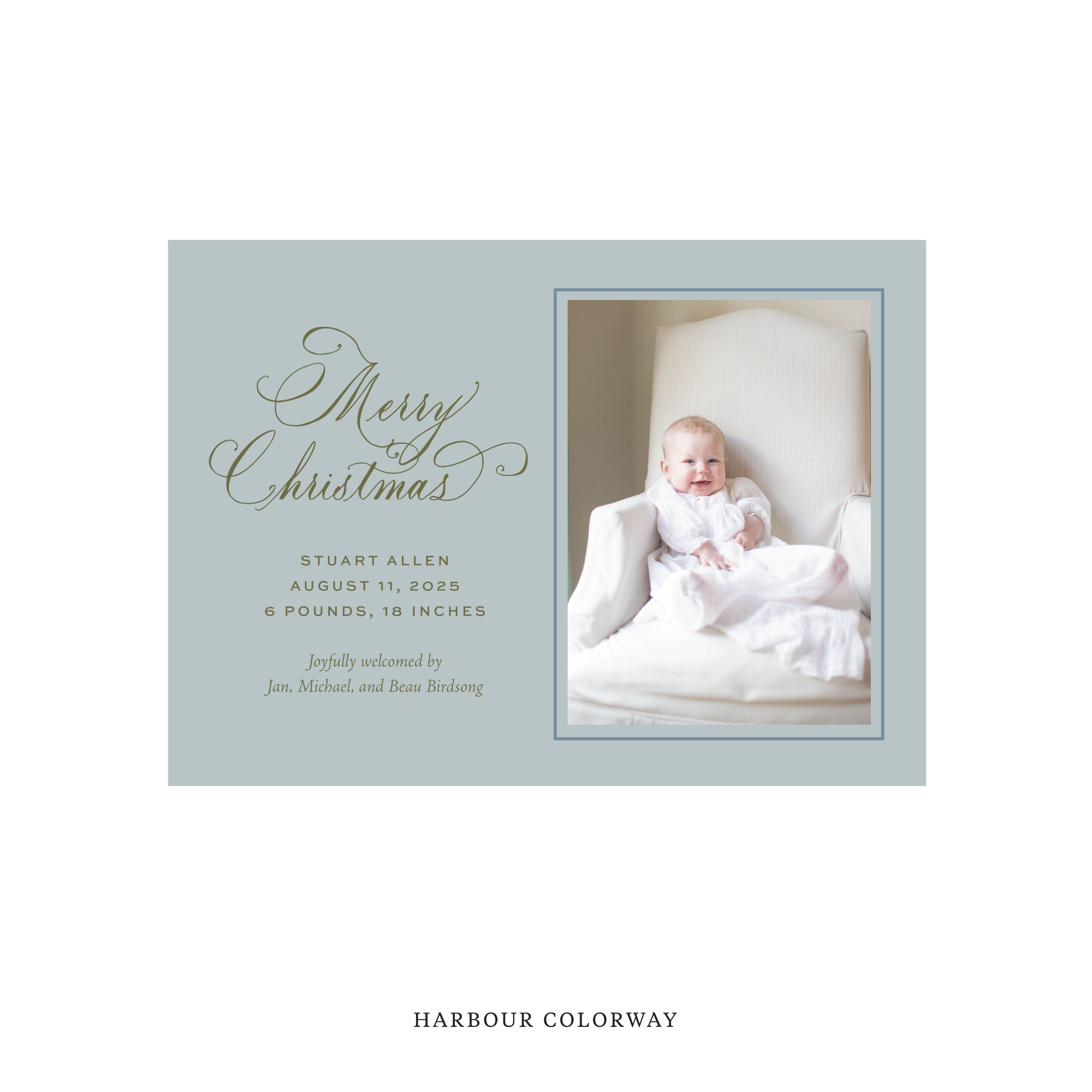 Middleton Classic Flat Print Holiday Card, Medium Birth Announcement