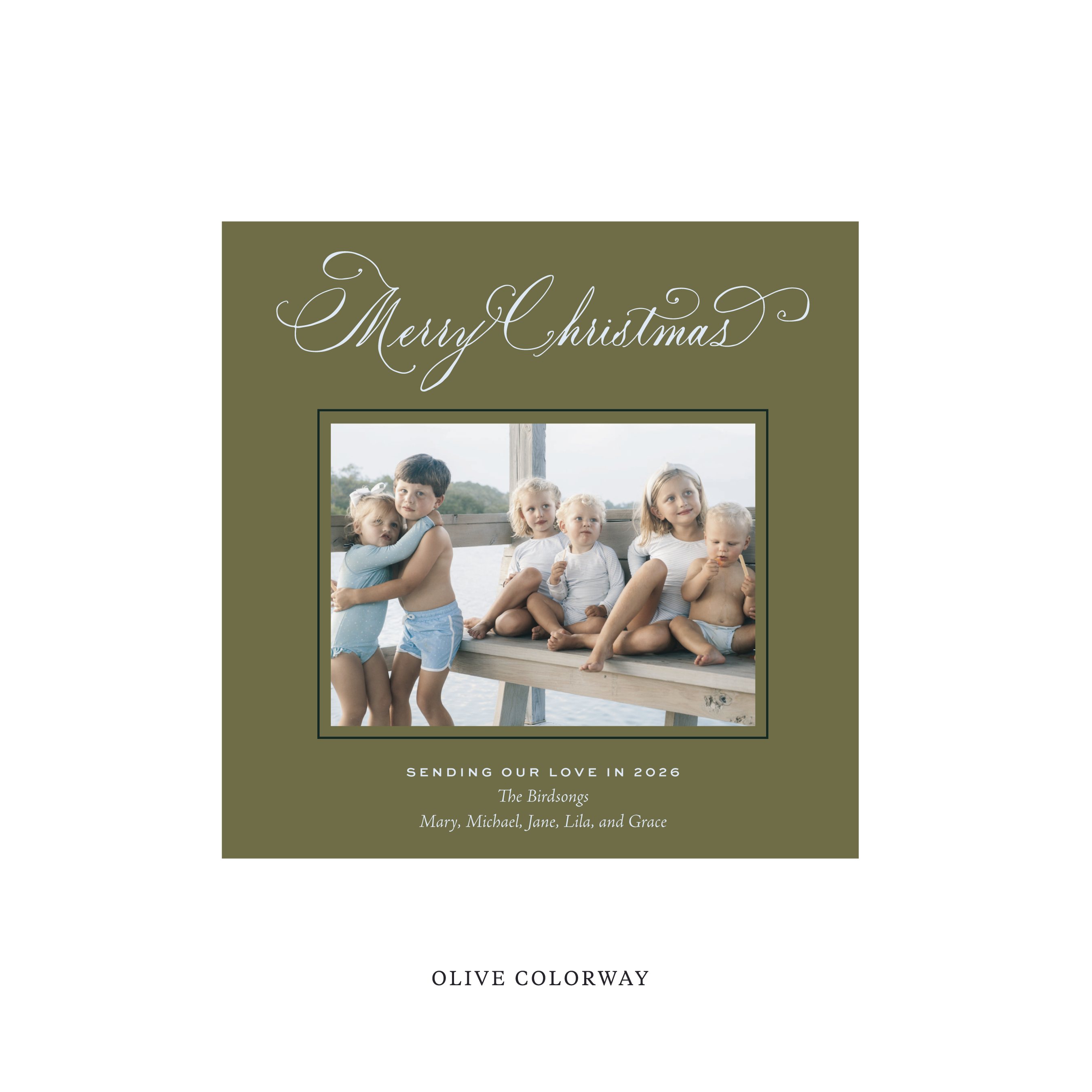 Middleton Classic Flat Print Holiday Card, Square