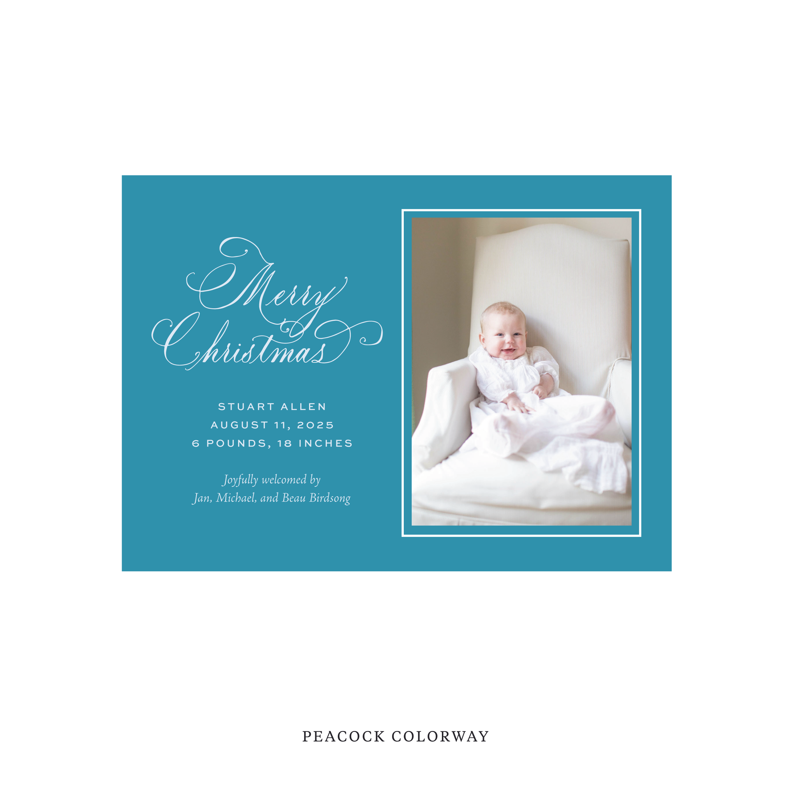 Middleton Classic Flat Print Holiday Card, Medium Birth Announcement