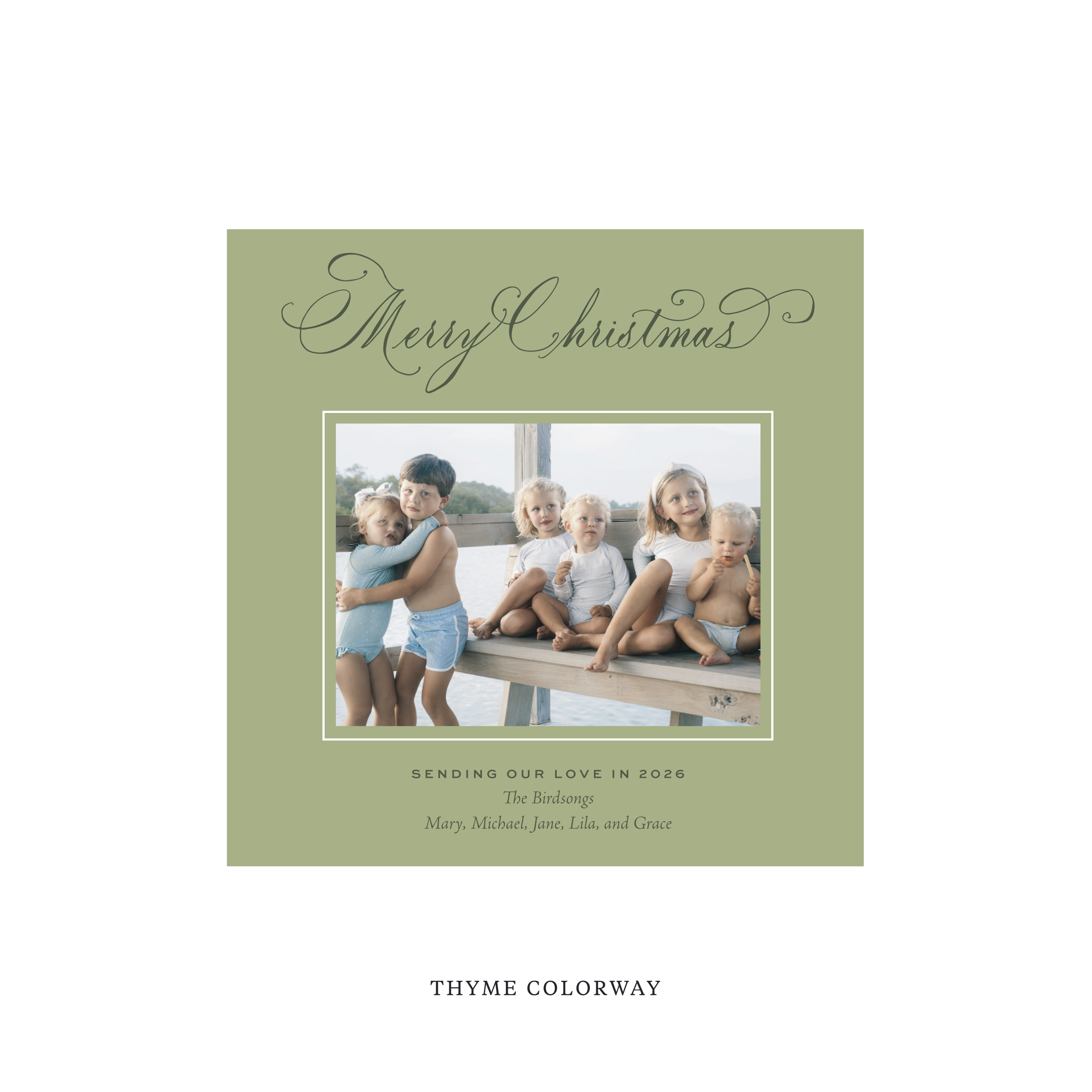 Middleton Classic Flat Print Holiday Card, Square