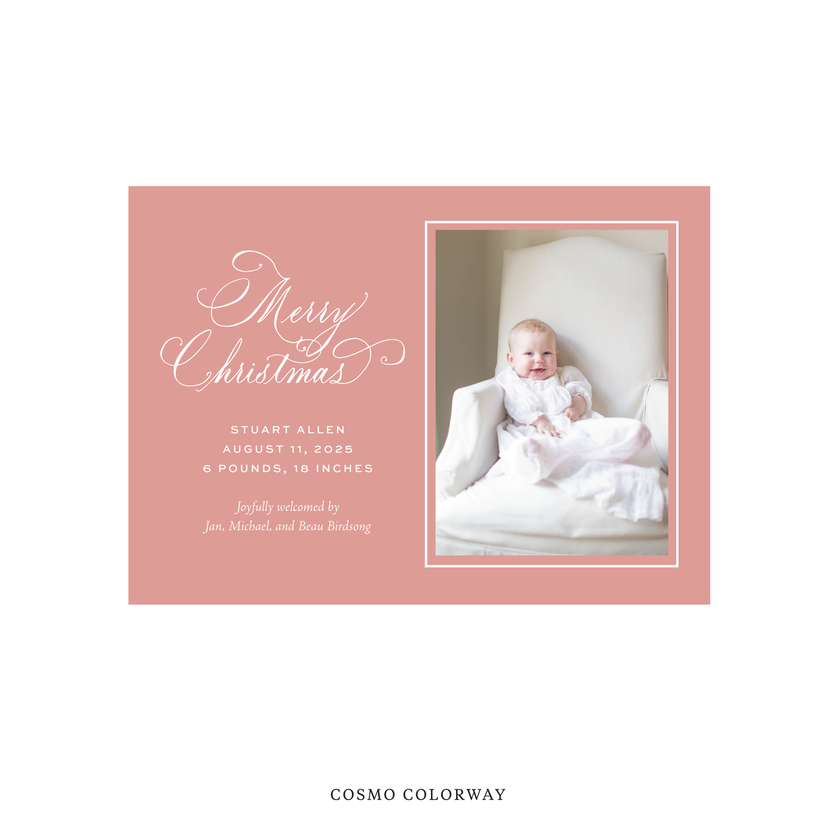 Middleton Classic Flat Print Holiday Card, Medium Birth Announcement