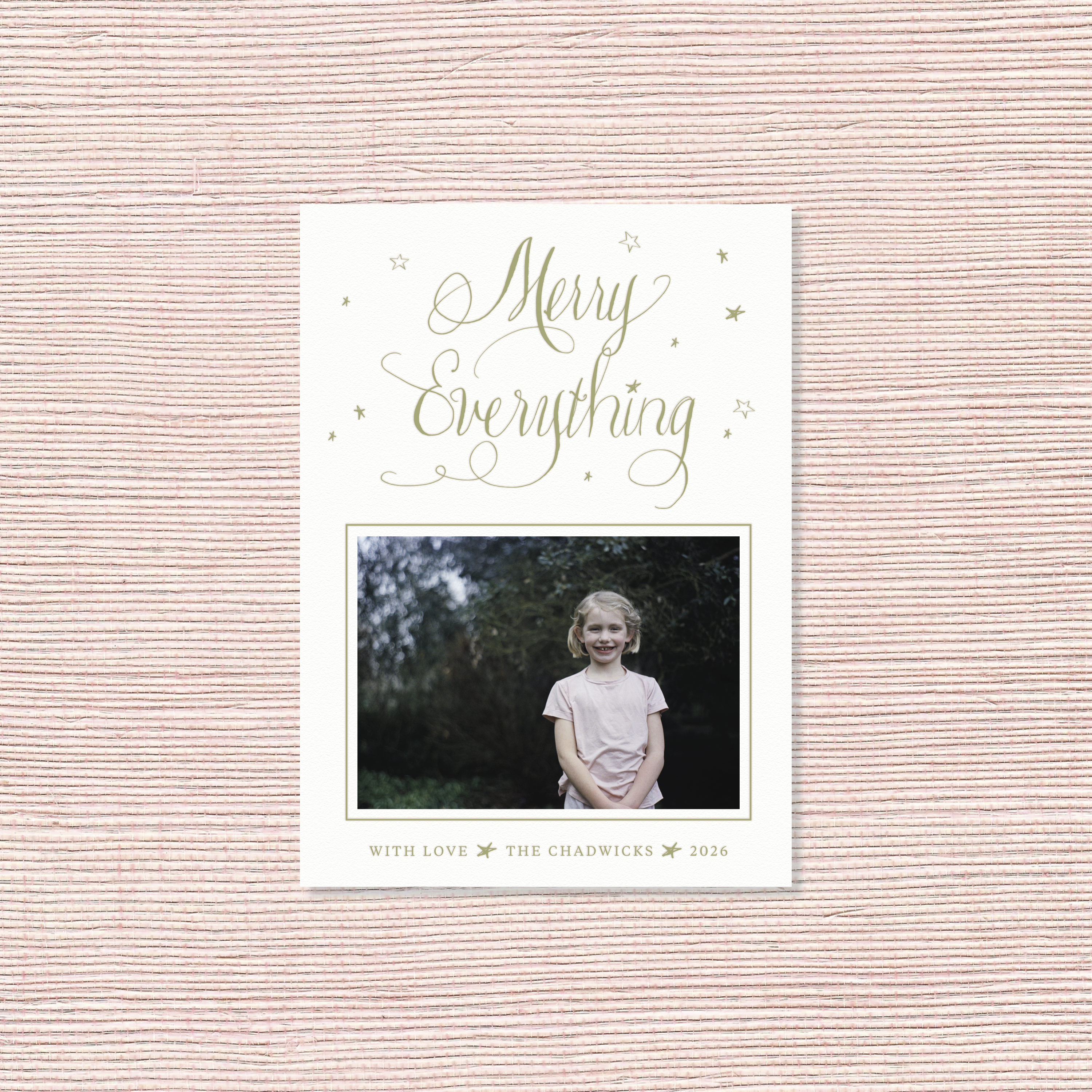 Birdsong Letterpress Holiday Card, Medium