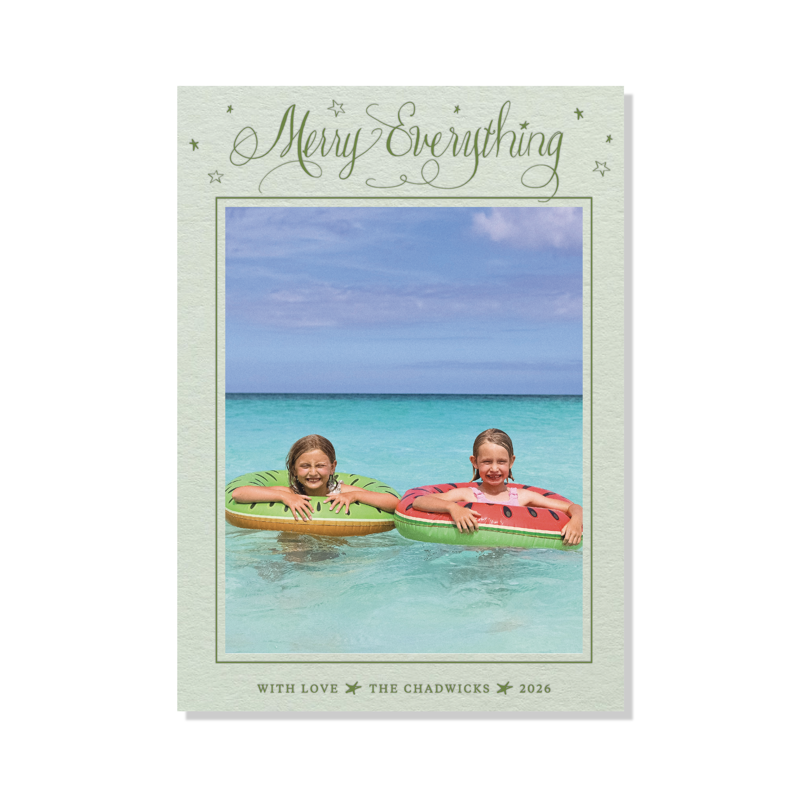 Birdsong II Letterpress Holiday Card, Large (Colored Paper)