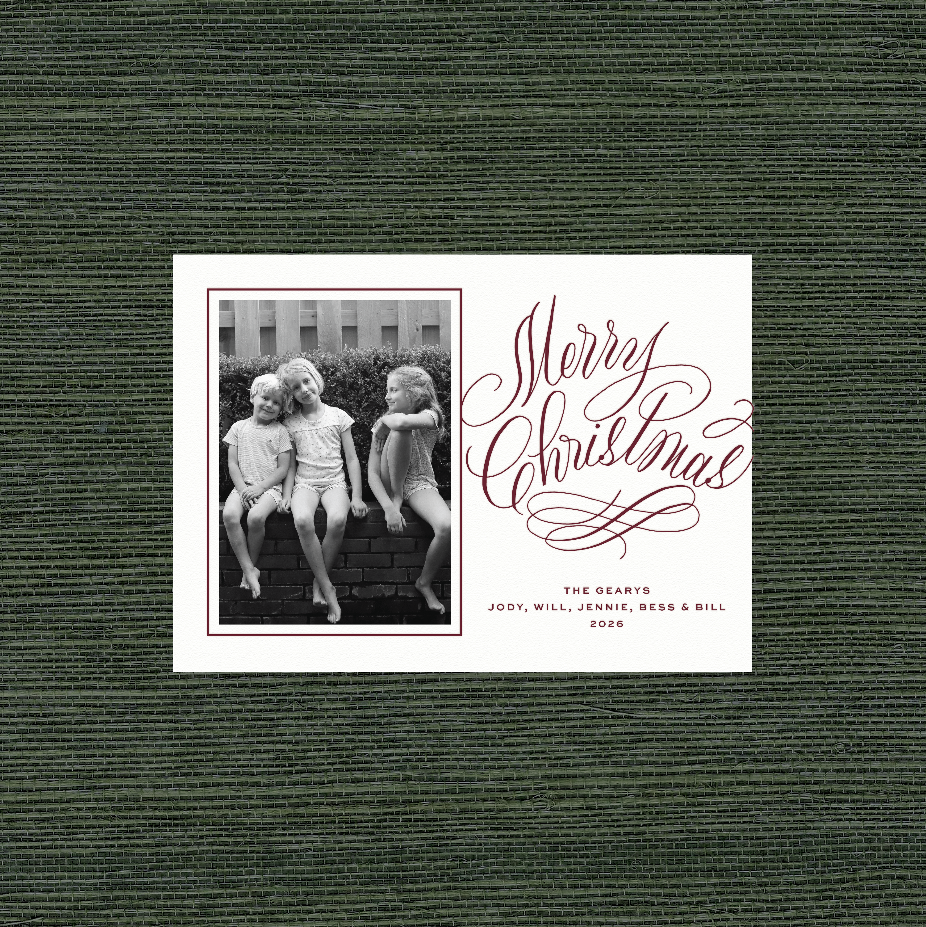 Blakely Elegant Letterpress Holiday Card, Medium