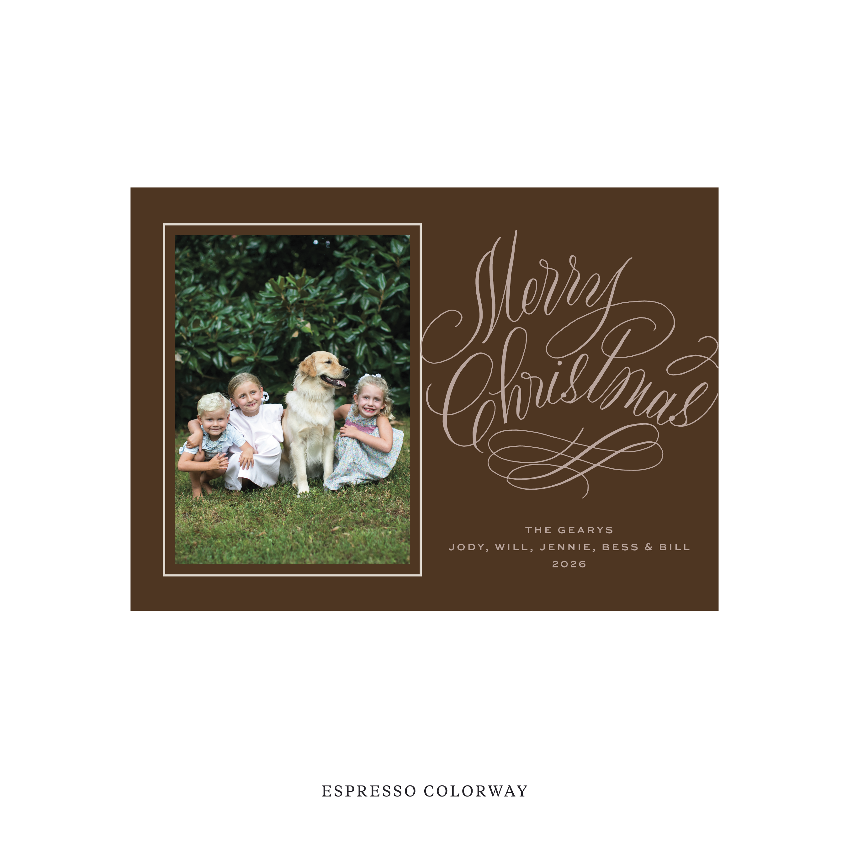 Blakely Elegant Classic Flat Print Holiday Card, Medium