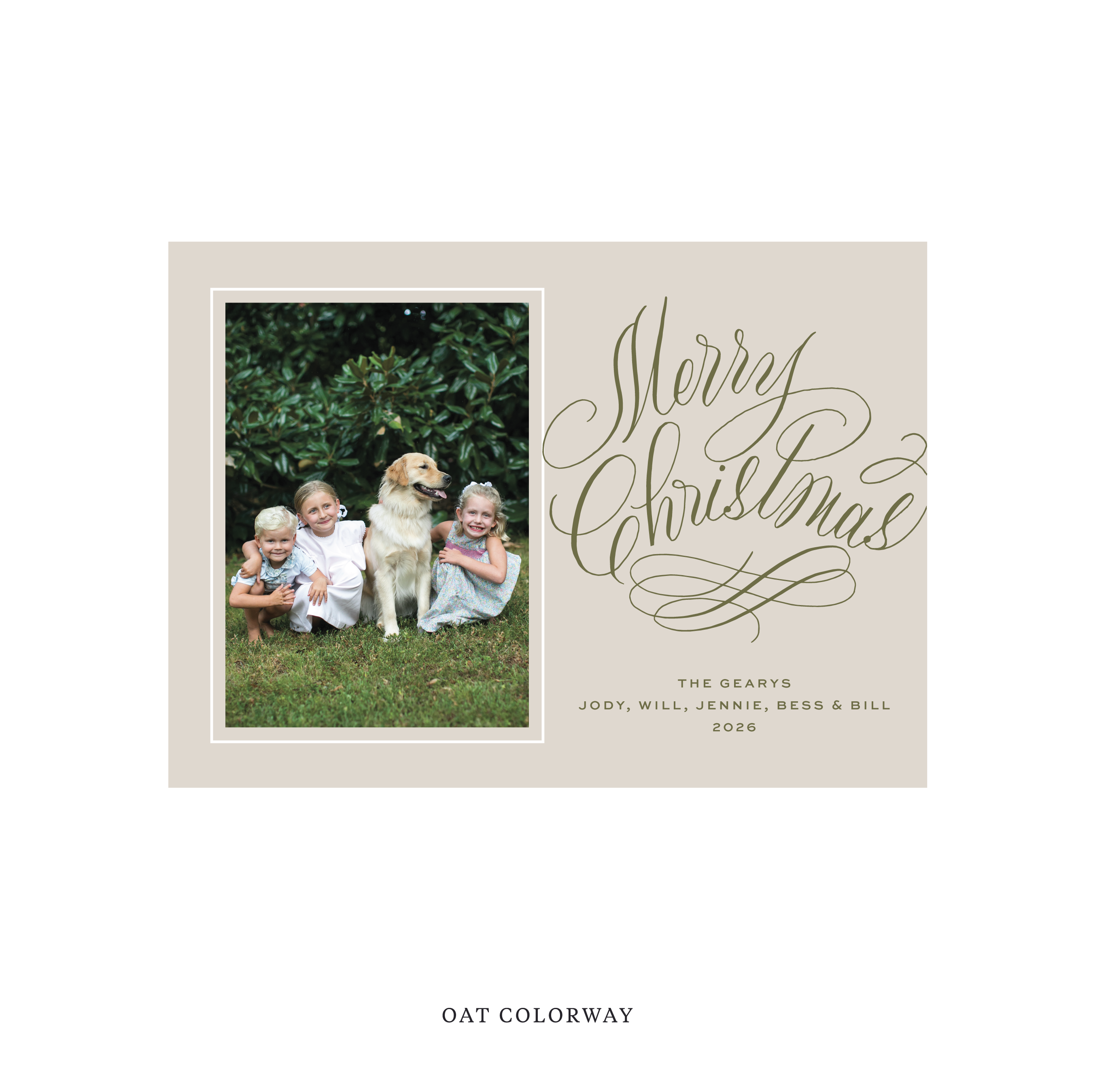 Blakely Elegant Classic Flat Print Holiday Card, Medium