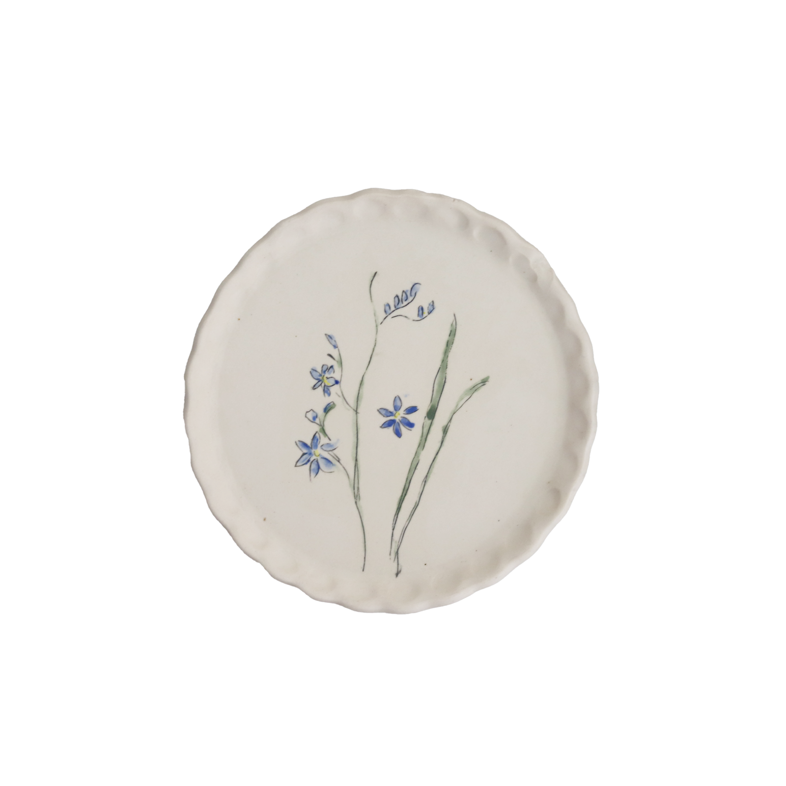 Blue Flower Dish, 6"
