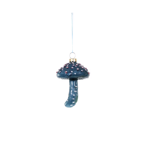 Blue Jeweled Mushroom Ornament