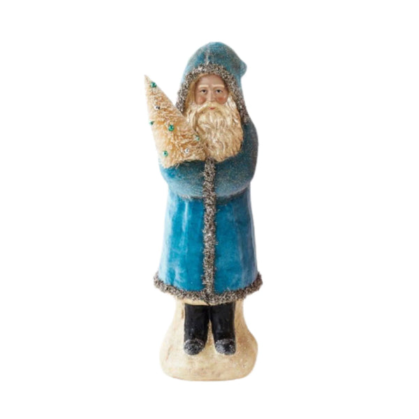 18.5" Velvet Santa Figure, Blue