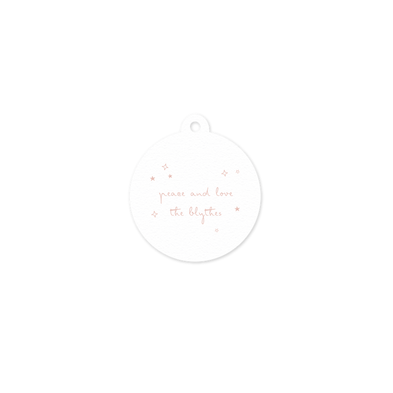 Blythe 1 Color Letterpress Tag - Circle