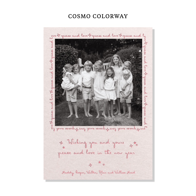 Blythe Letterpress Holiday Card, Large (Colored Paper)
