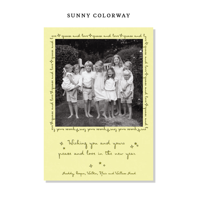 Blythe Letterpress Holiday Card, Large (Colored Paper)