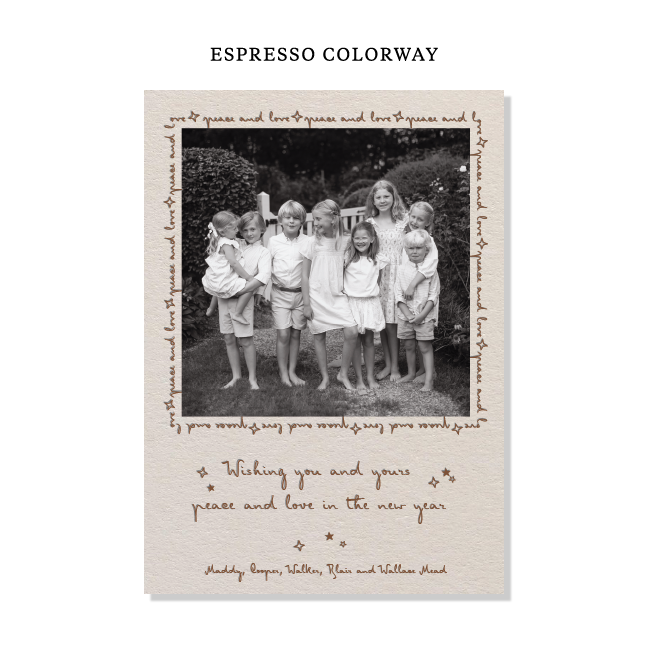 Blythe Letterpress Holiday Card, Large (Colored Paper)