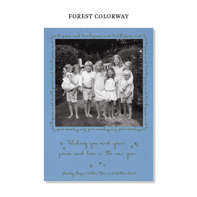 Blythe Letterpress Holiday Card, Large (Colored Paper)