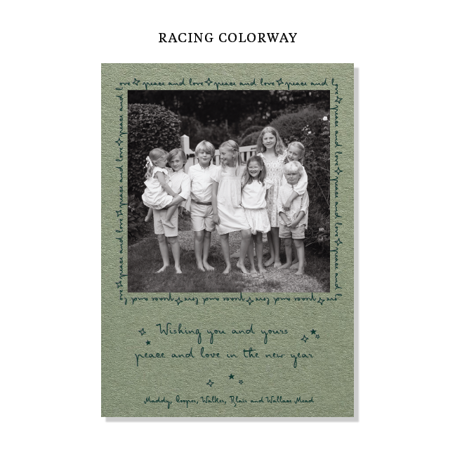 Blythe Letterpress Holiday Card, Large (Colored Paper)