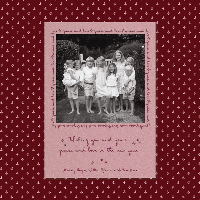 Blythe Letterpress Holiday Card, Large (Colored Paper)