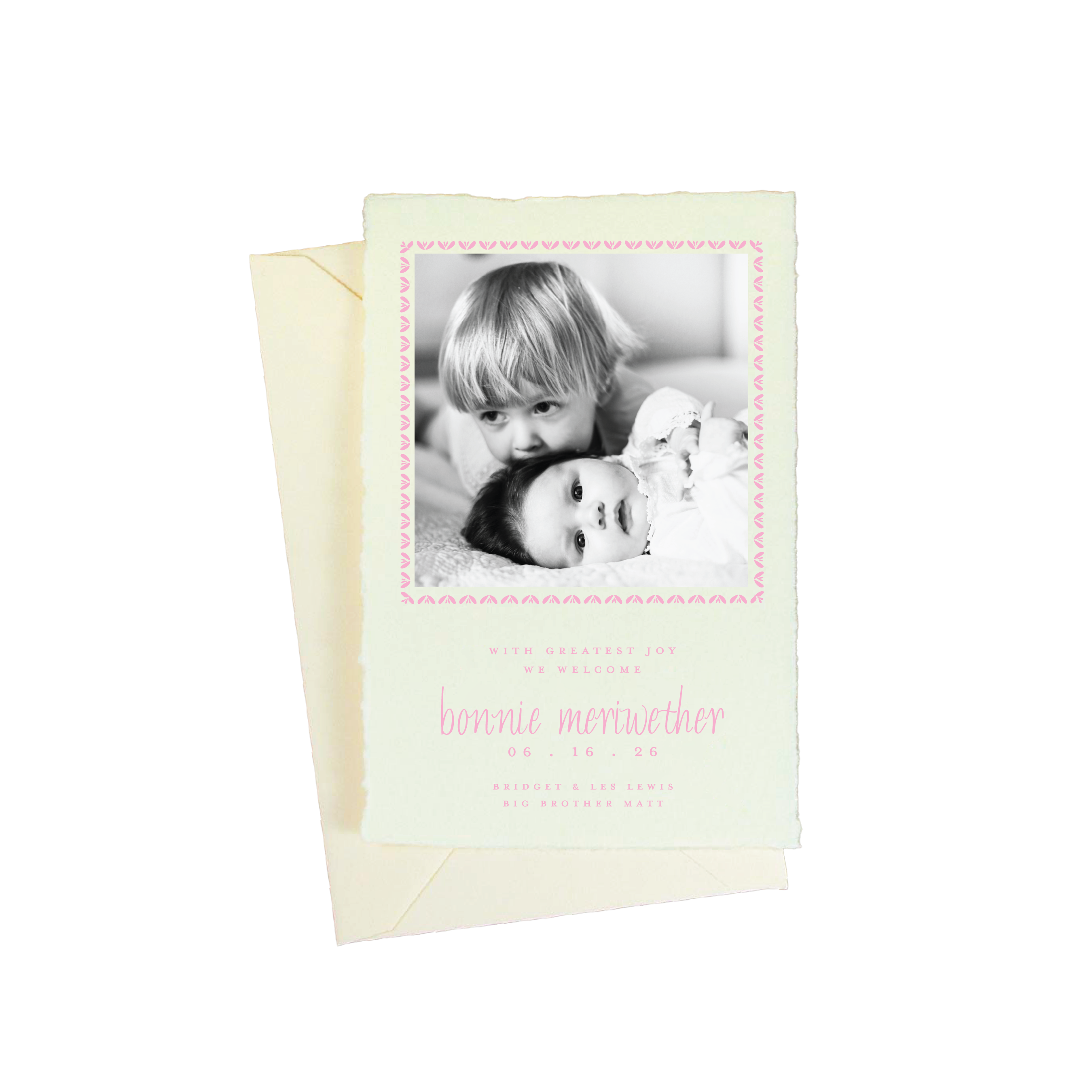 Bonnie Petite Engraved Birth Announcement