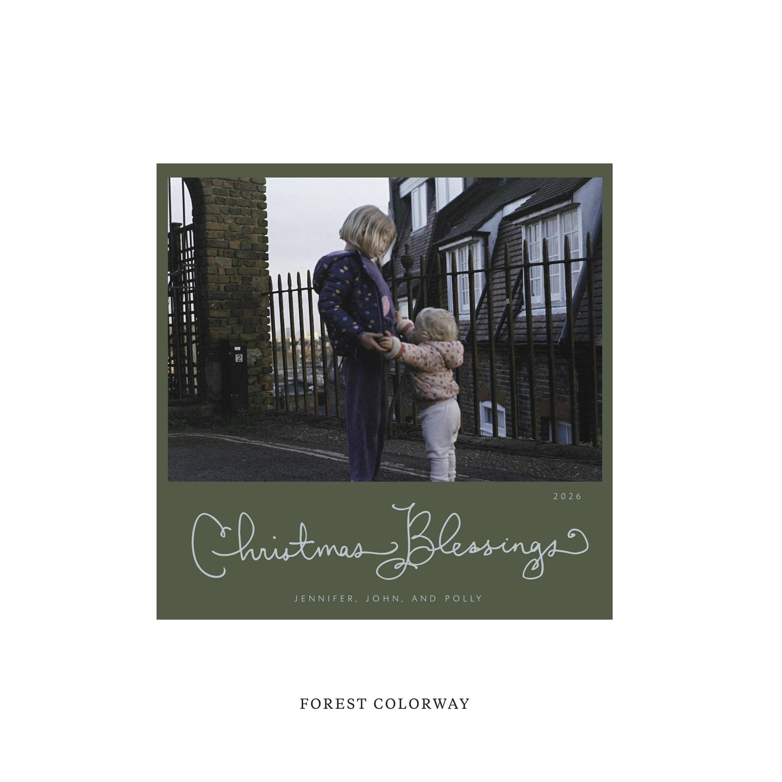 Brantley Classic Flat Print Holiday Card, Square