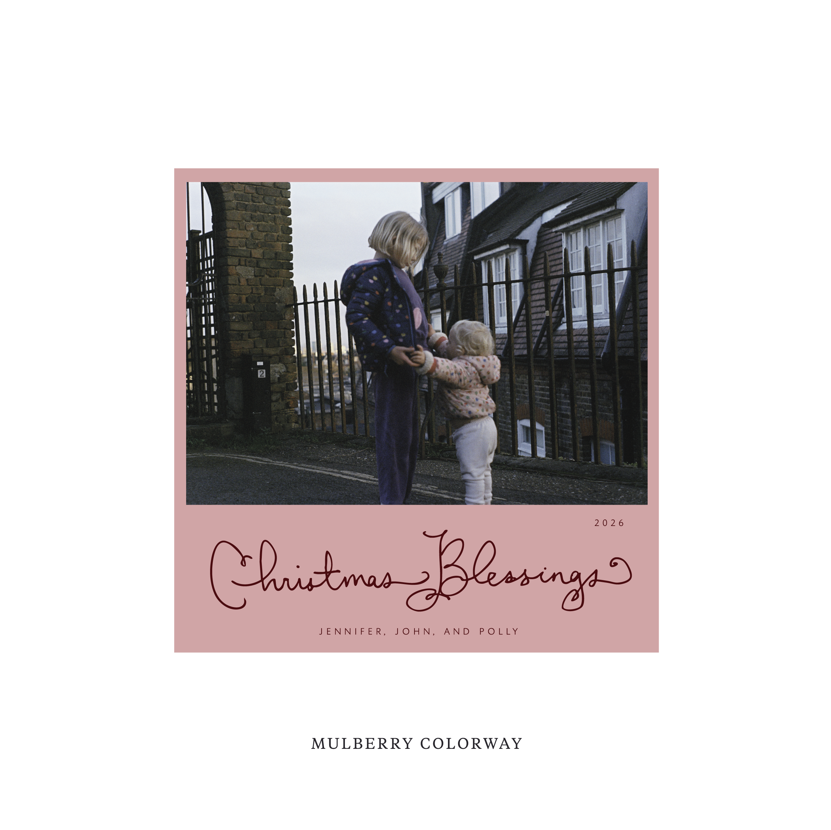 Brantley Classic Flat Print Holiday Card, Square